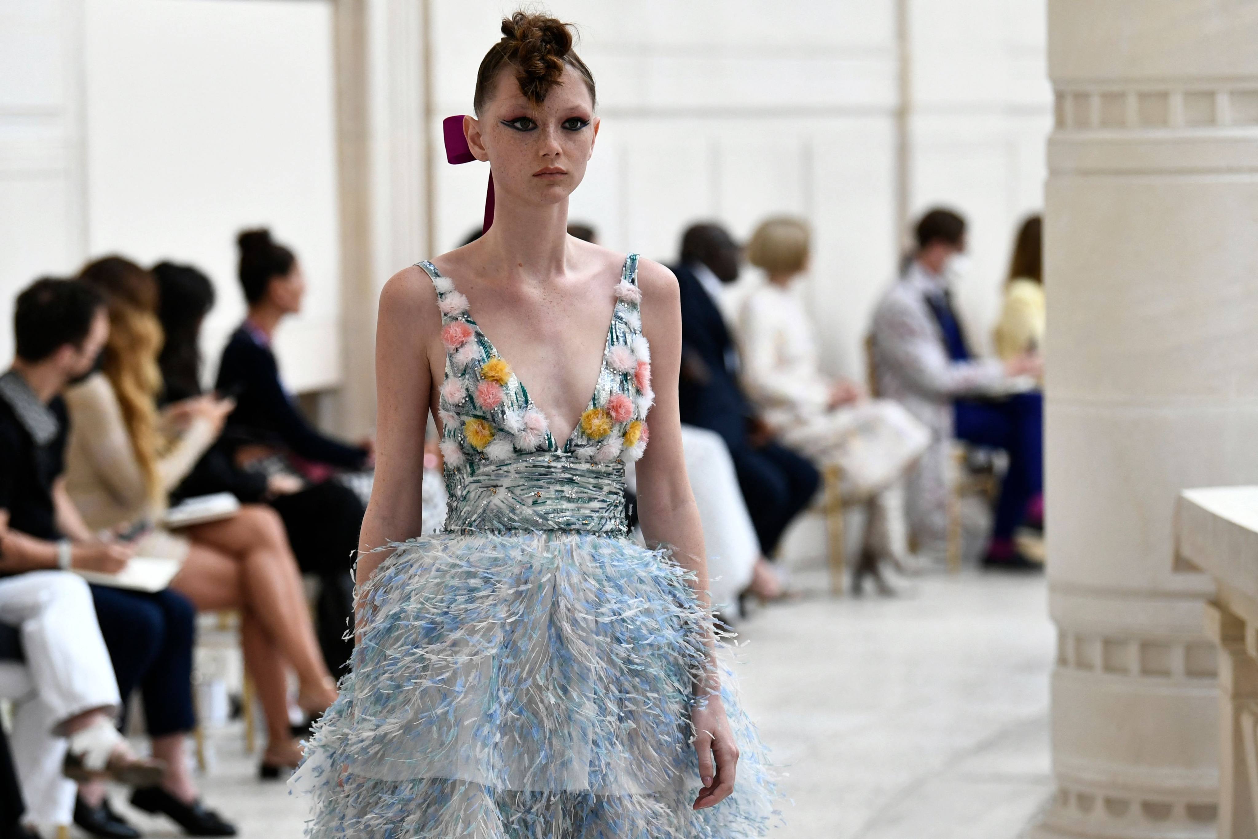 Full of romance: Chanel’s autumn/winter 2021-2022 haute couture collection fashion show at the Palais Galliera in Paris, on July 6, 2021. Photo: AFP