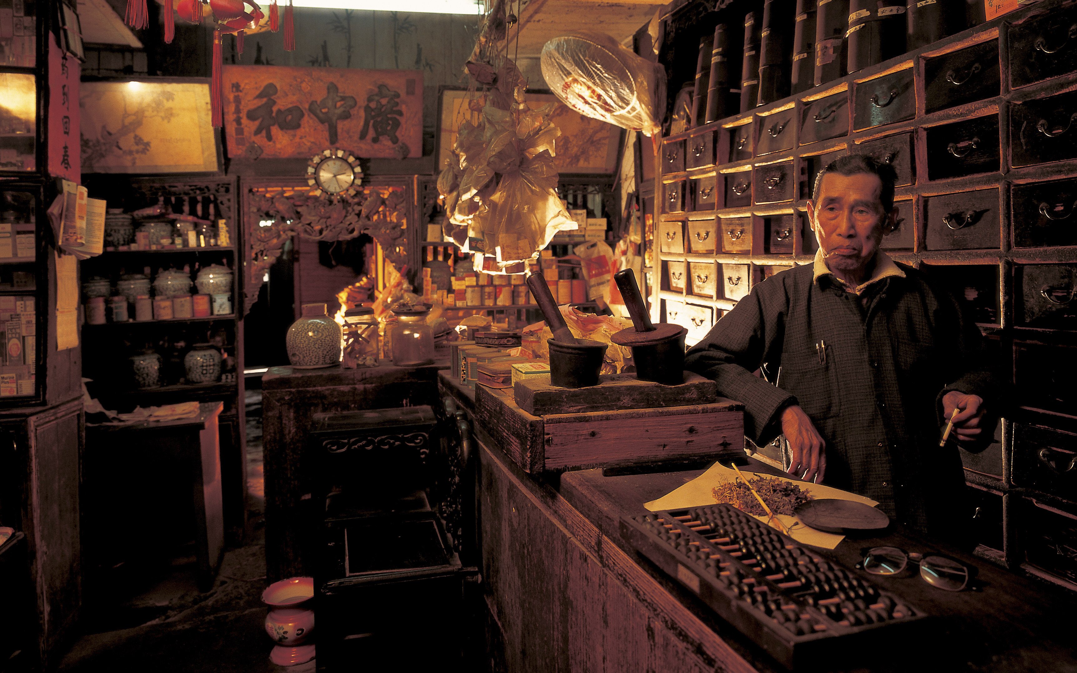 -Strictly One Time Use Only-&#xA;&#xA;A herbalist at his shop, Hong Kong.&#xA;&#xA;CREDIT: Frank Fischbeck