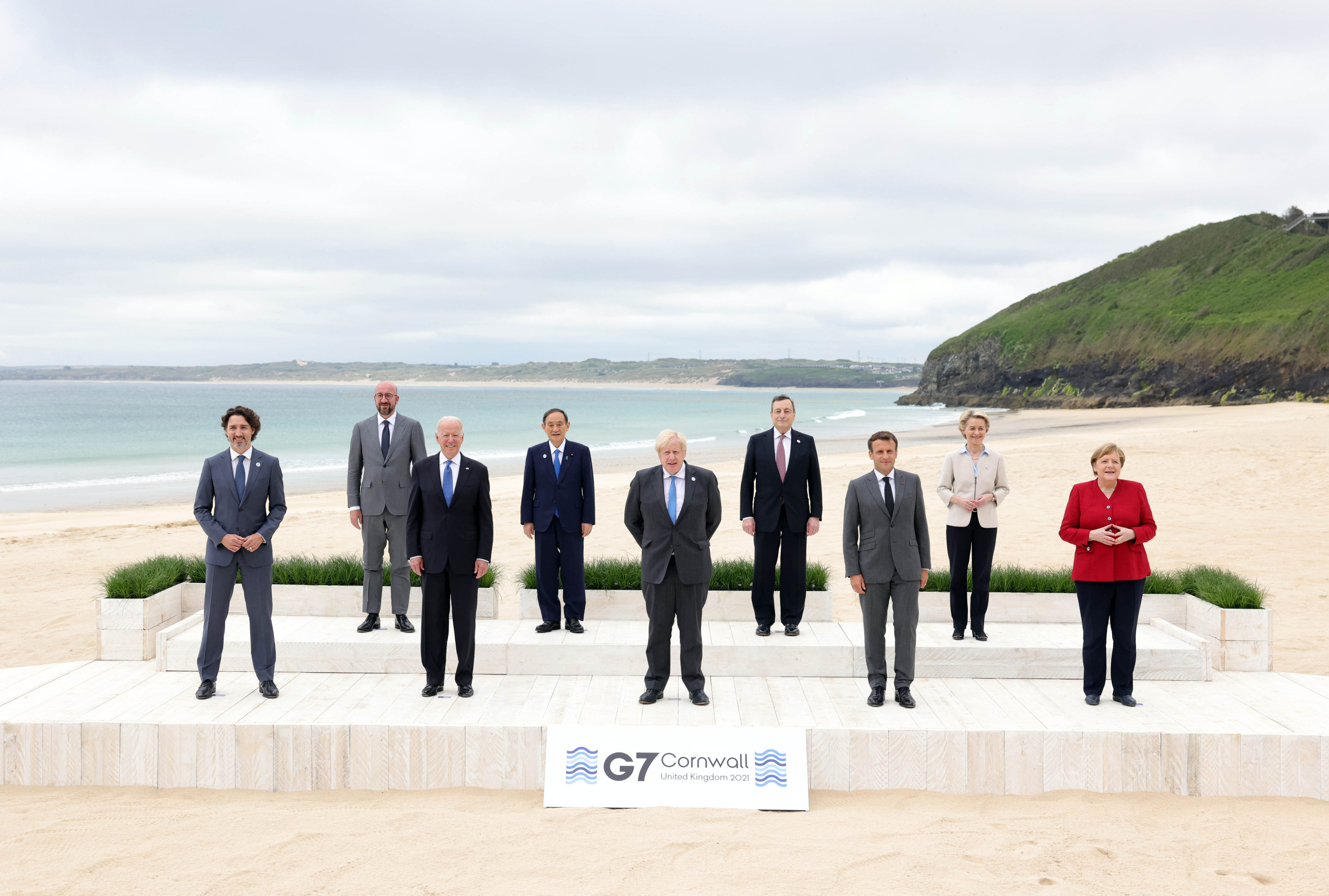 Leaders of the G7 posing for a group photo at the G7 meeting at Carbis Bay Hotel in Cornwall, England, on June 11. G7 countries put the tax agreement they reached to the 139 countries and jurisdictions that are part of the OECD/G20 framework. Faced with a take-it-or-leave-it choice, most developing countries agreed, despite significant reservations. Photo: Xinhua