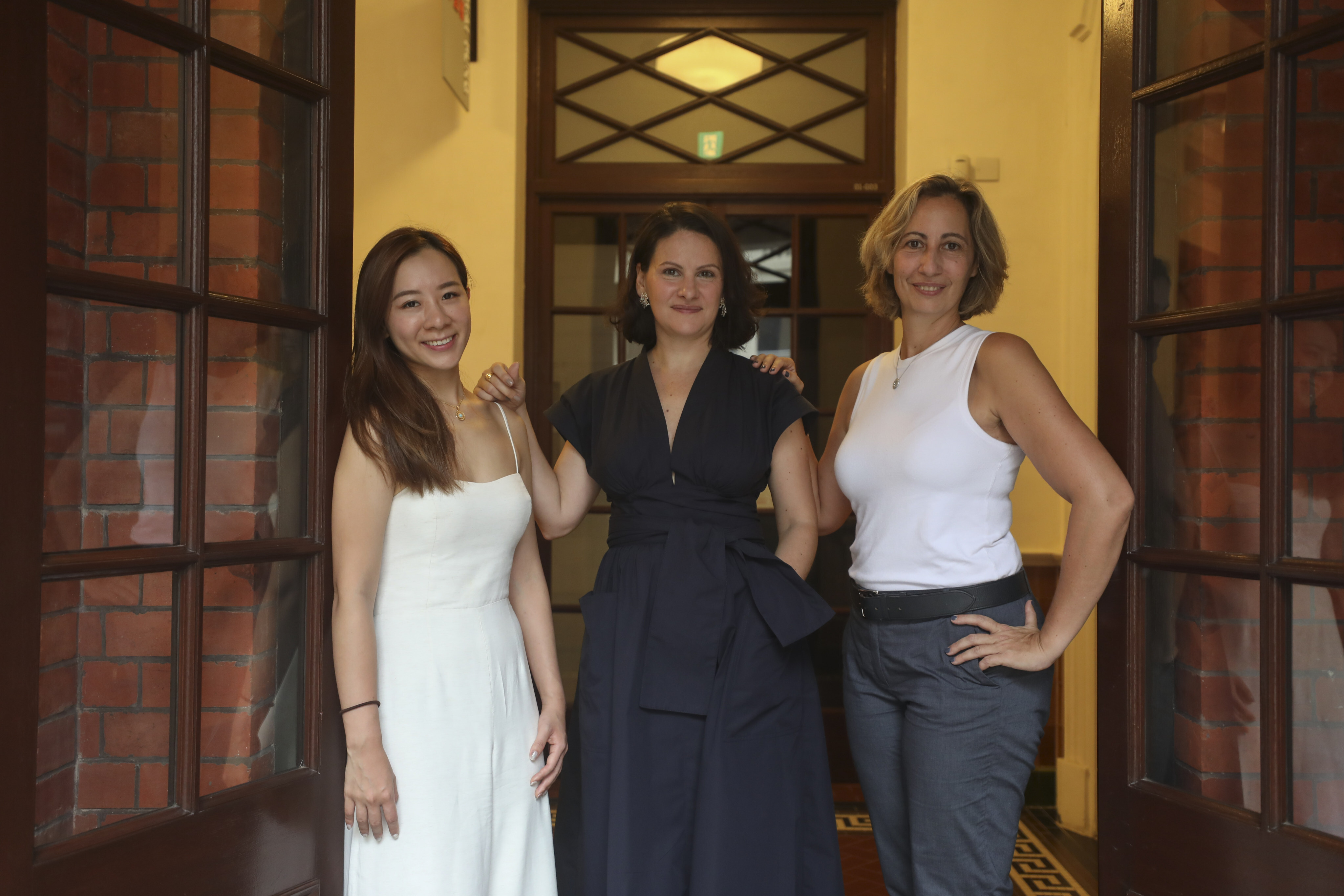 OM founders Gigi Ngan (left) and Anca Griffiths (centre) photographed with Emilie Berthet Clairet. OM addresses women’s health issues, which modern medicine largely ignores thanks to male-centric medical research. Photo: Xiaomei Chen