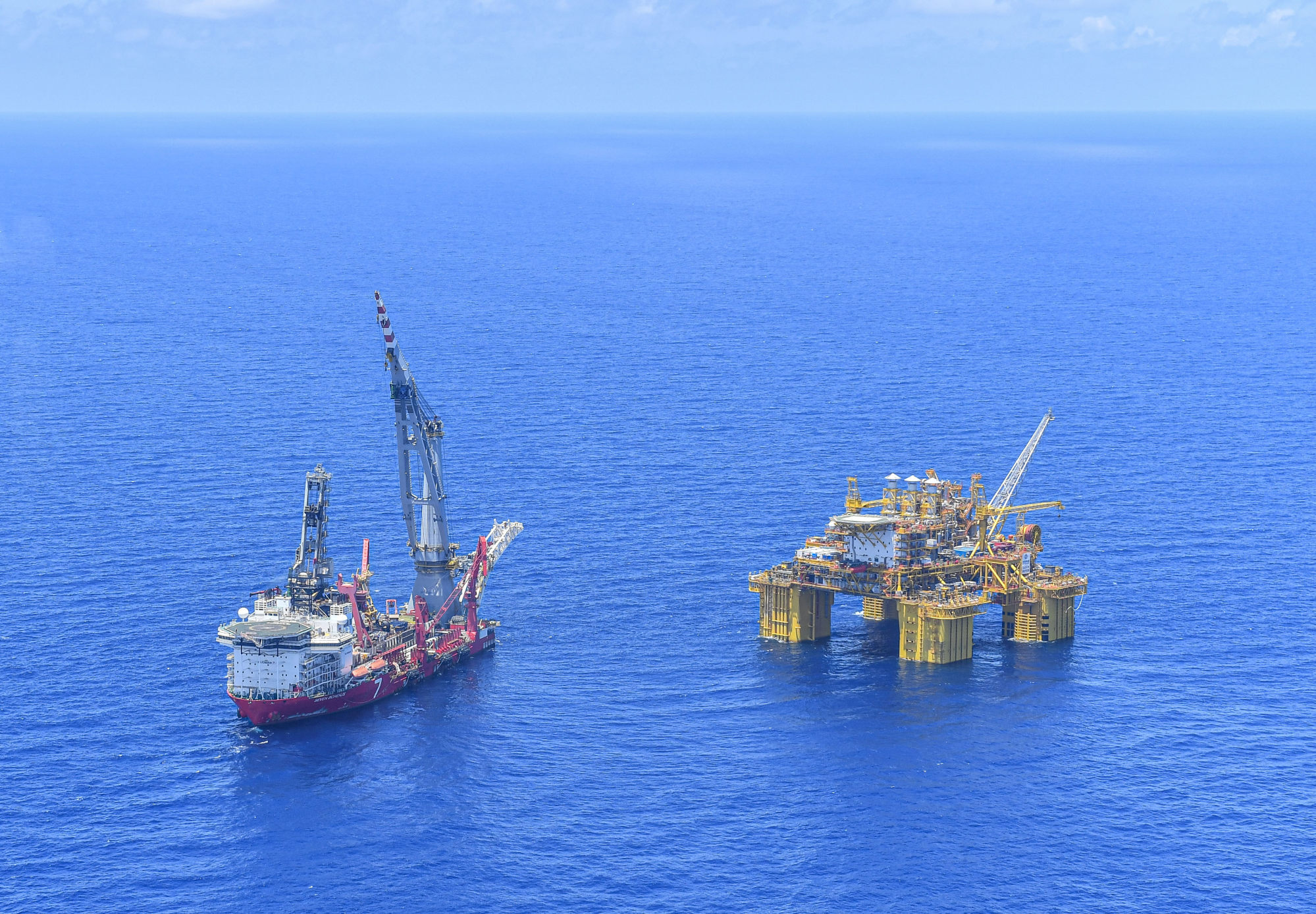 A deep-water gas field operated by CNOOC in the waters 150km off Sanya, Hainan province, on May 12. The development of natural gas and oil In the South China Sea is one area ripe for cooperation. Photo: Xinhua