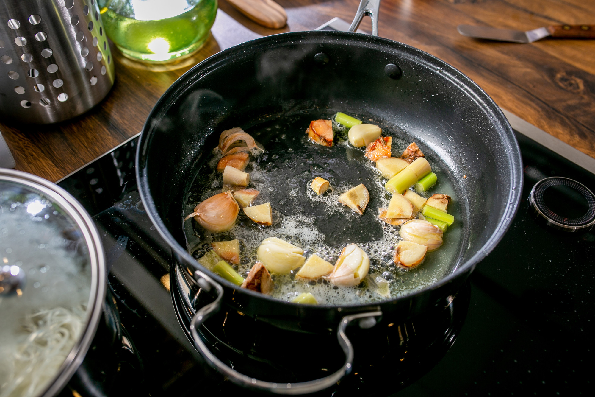 Garlic, when chopped, releases a compound called allyl methyl sulphide, that gets into your bloodstream and causes garlic breath. This can be counteracted by drinking water with some lemon juice. Photo: Shutterstock