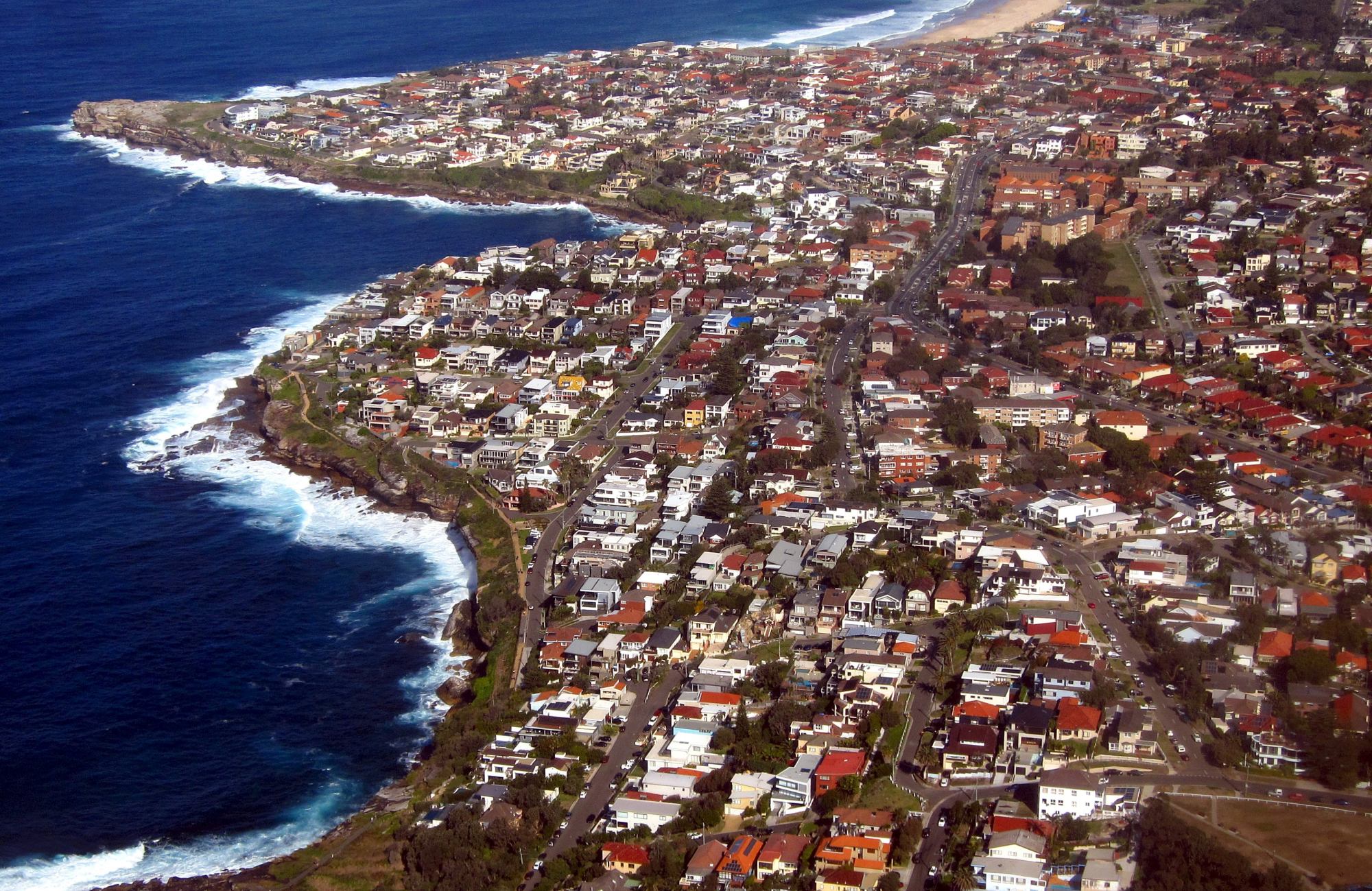 Properties along the coastline in the Sydney suburb of Clovelly, Australia. Photo: Reuters