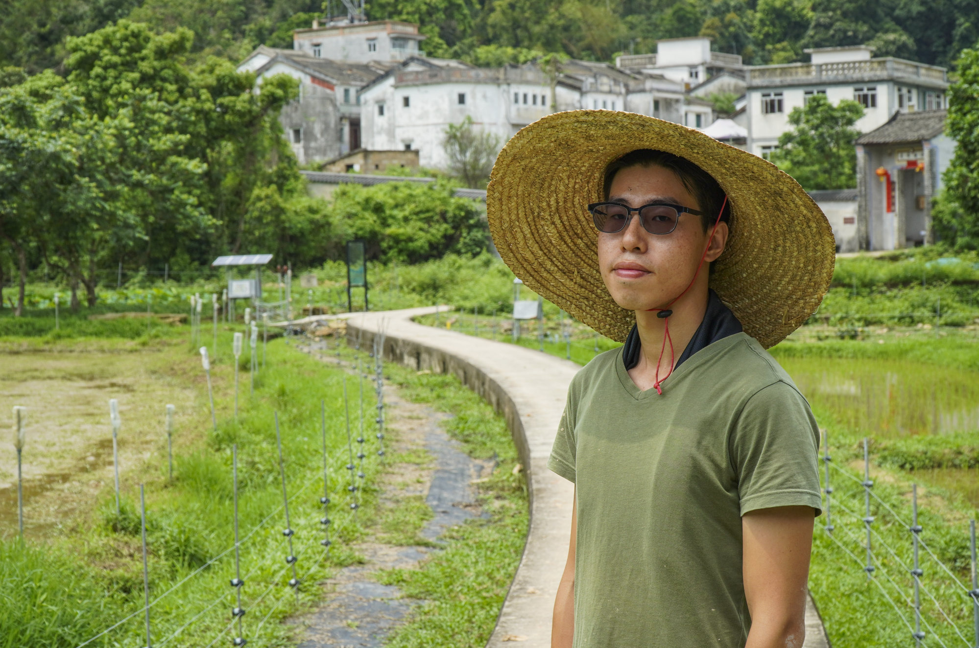 Fung Ka-lok, a 27-year-old farmer, at Lai Chi Wo village, on April 17, 2019. Photo: Roy Issa