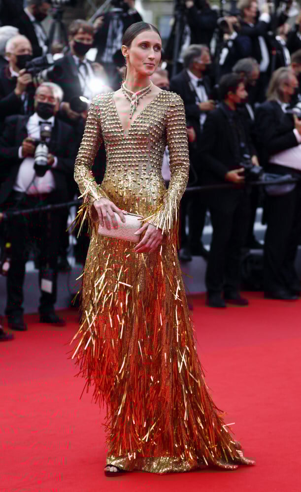 Anna Cleveland at The French Dispatch red carpet on July 12, 2021. Photo: Reuters