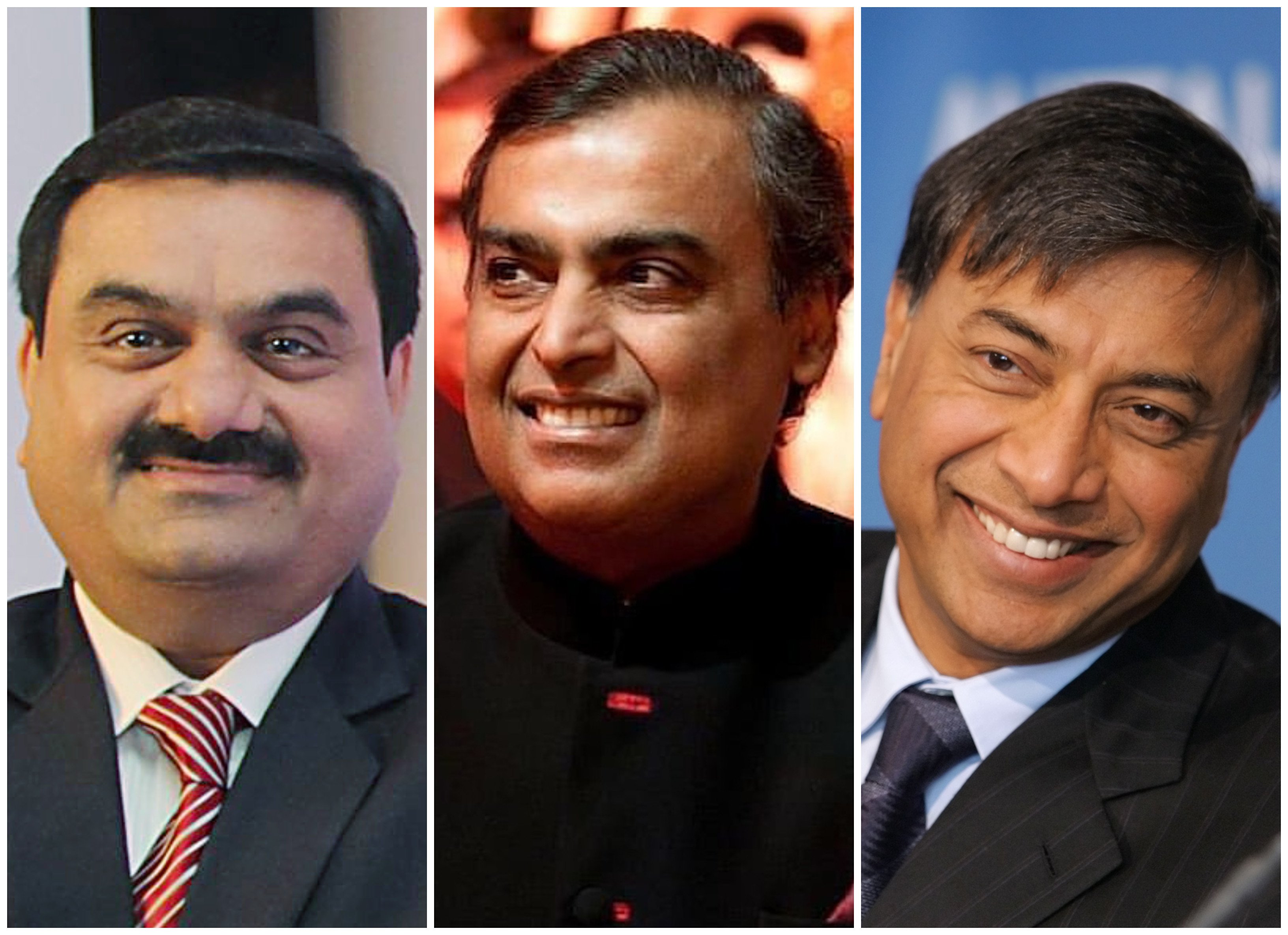 Gautam Adani, Mukesh Ambani and Lakshmi Mittal. Photos: SCMP, AFP, @mukesh.ambaniii/Instagram