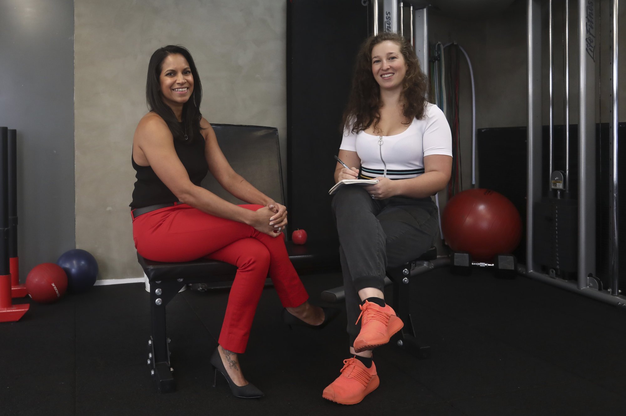 Galvin (right) and her client Sammi Jayawardane. Photo: Jonathan Wong