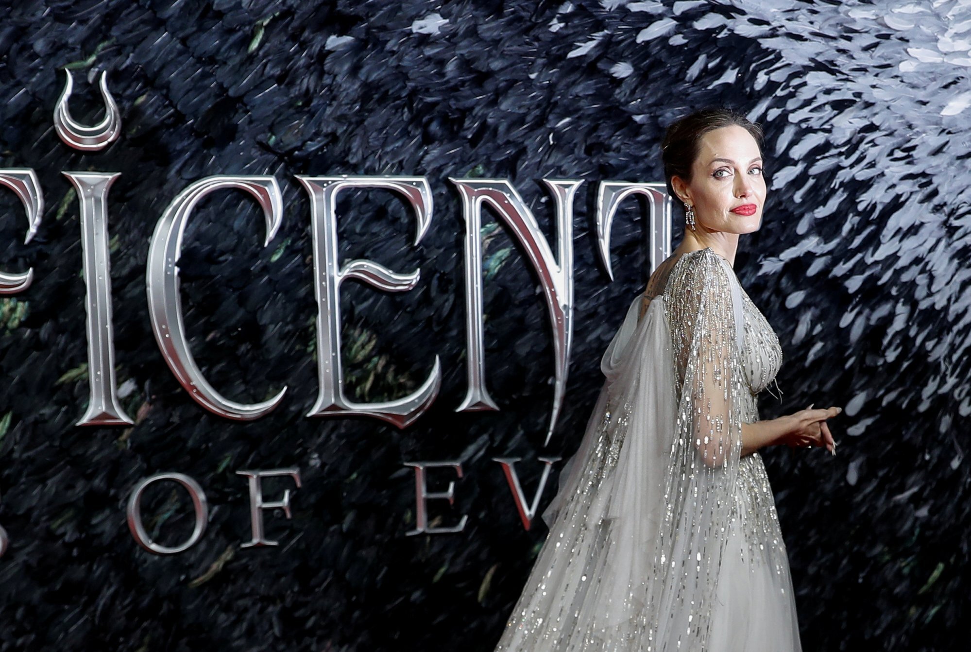 Angelina Jolie poses as she attends the UK premiere of Maleficent: Mistress of Evil in London, Britain, in October 2019. Photo: Reuters