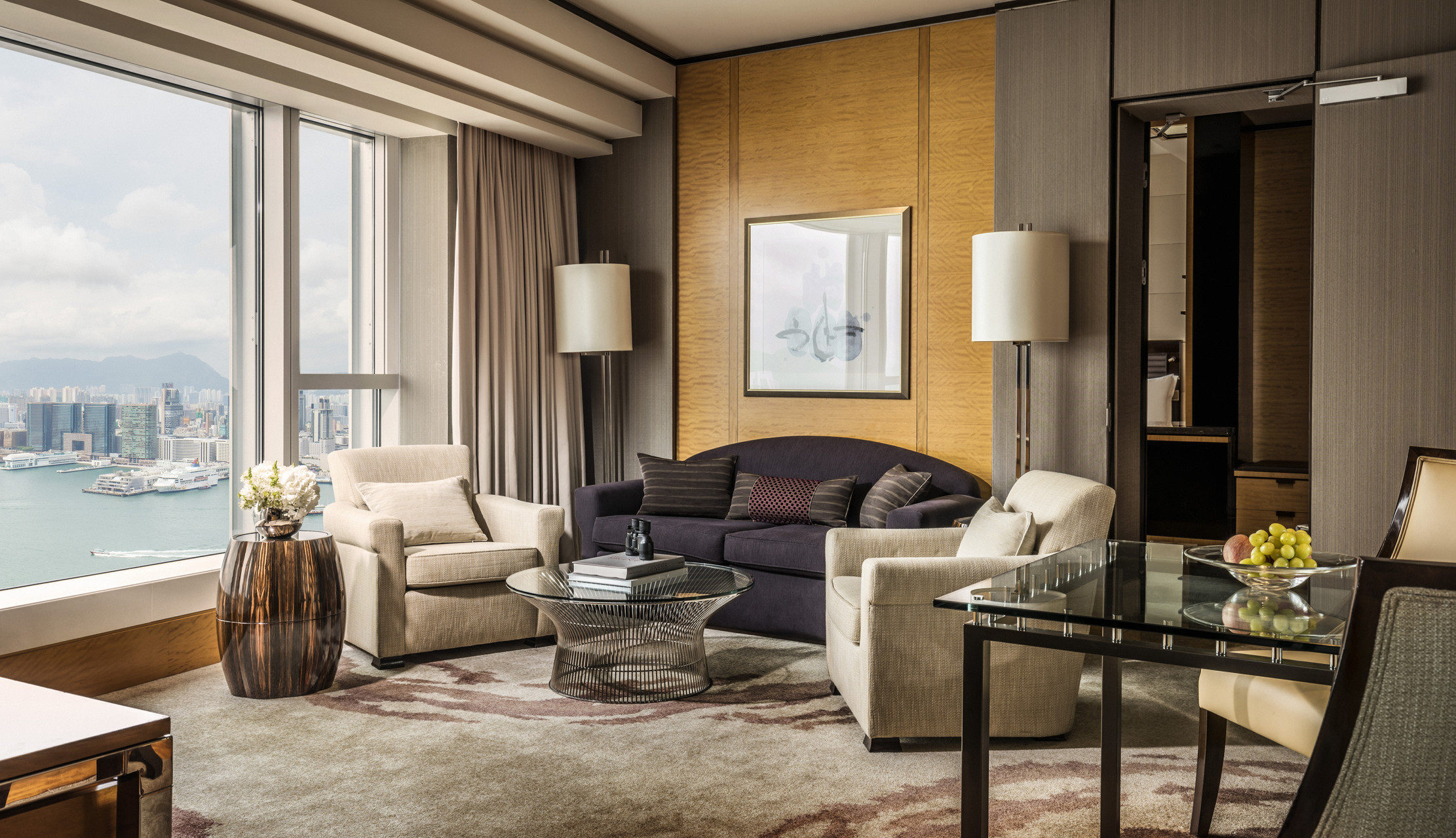 A luxury hotel room at the Harbour View in Hong Kong. Photo: Four Seasons