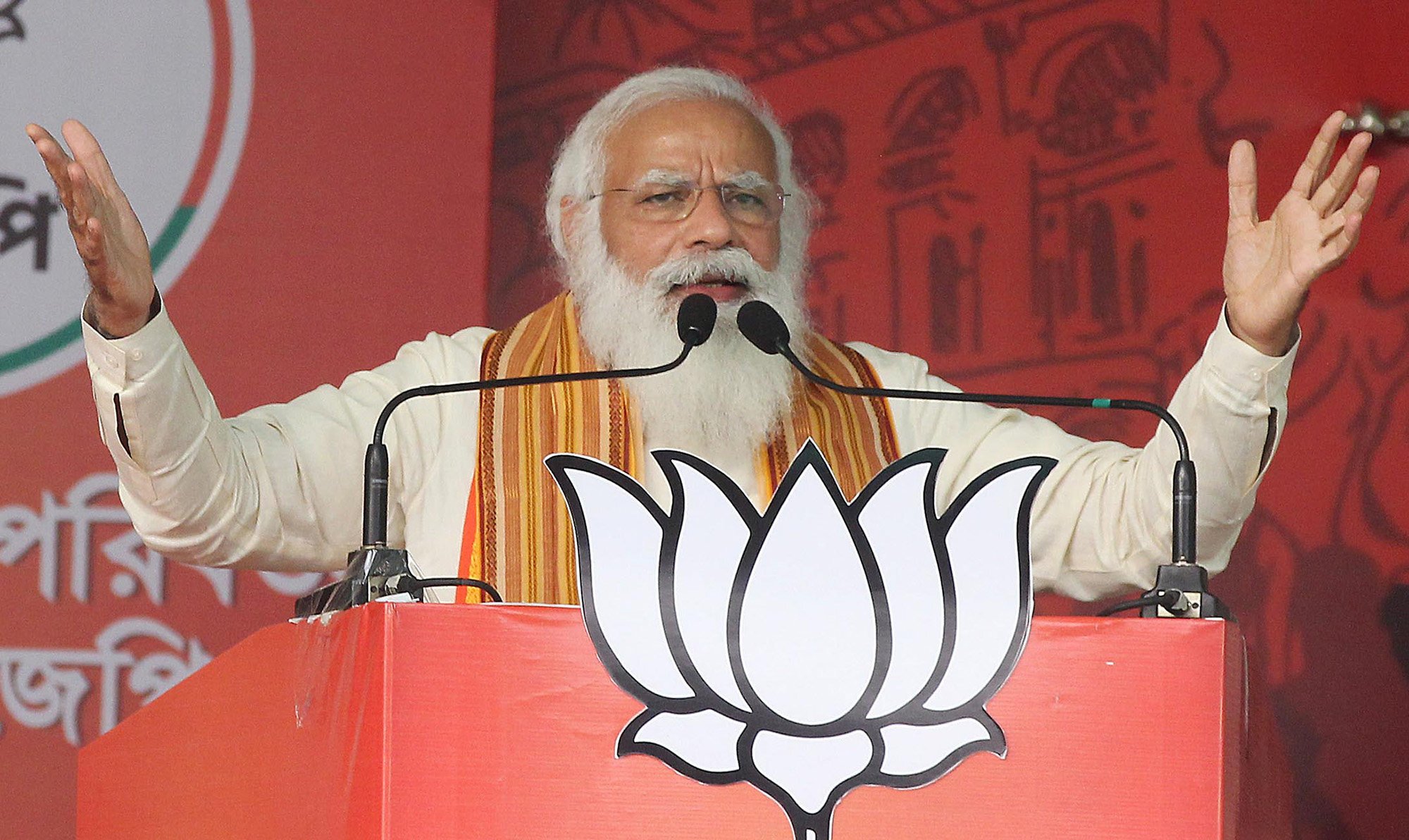 Indian Prime Minister Narendra Modi speaks to supporters during a campaign rally. Photo: TNS