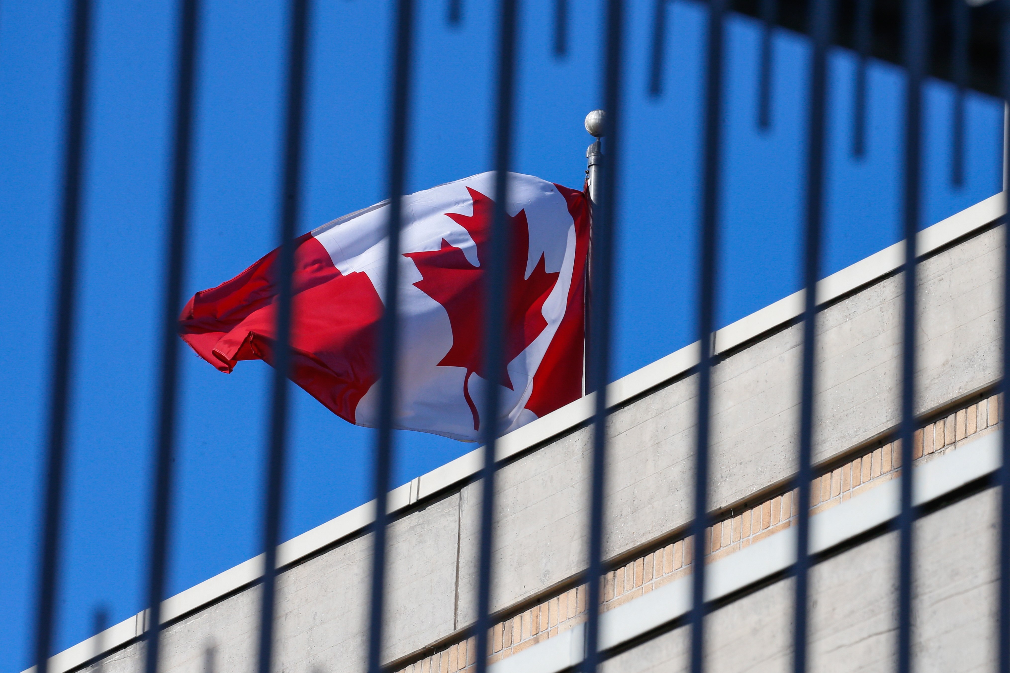 A Canadian flag flies at the Canadian embassy in Beijing in January 2019. A group of Canadian lawmakers recently joined a grouping aimed at strengthening ties with Taiwan, in a move that’s sure to irk Beijing. Photo: EPA-EFE