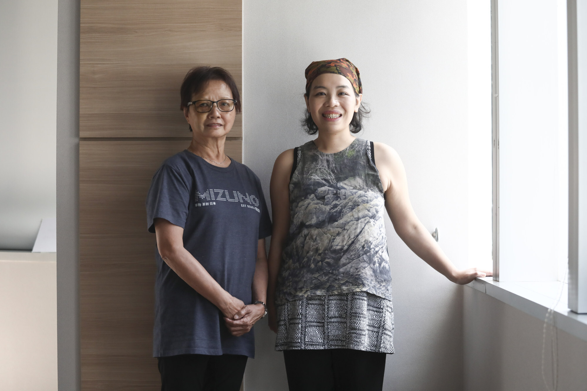 Andiappan Yoga Community class students Cheng Ying-lan (left) and Jaymee Kwan Hiu-fai. Photo: Jonathan Wong