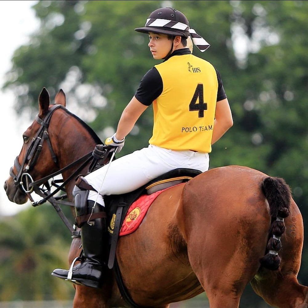 Tengku Hassanal Ibrahim Alam Shah doing what he loves most. Photo: @this.7/Instagram