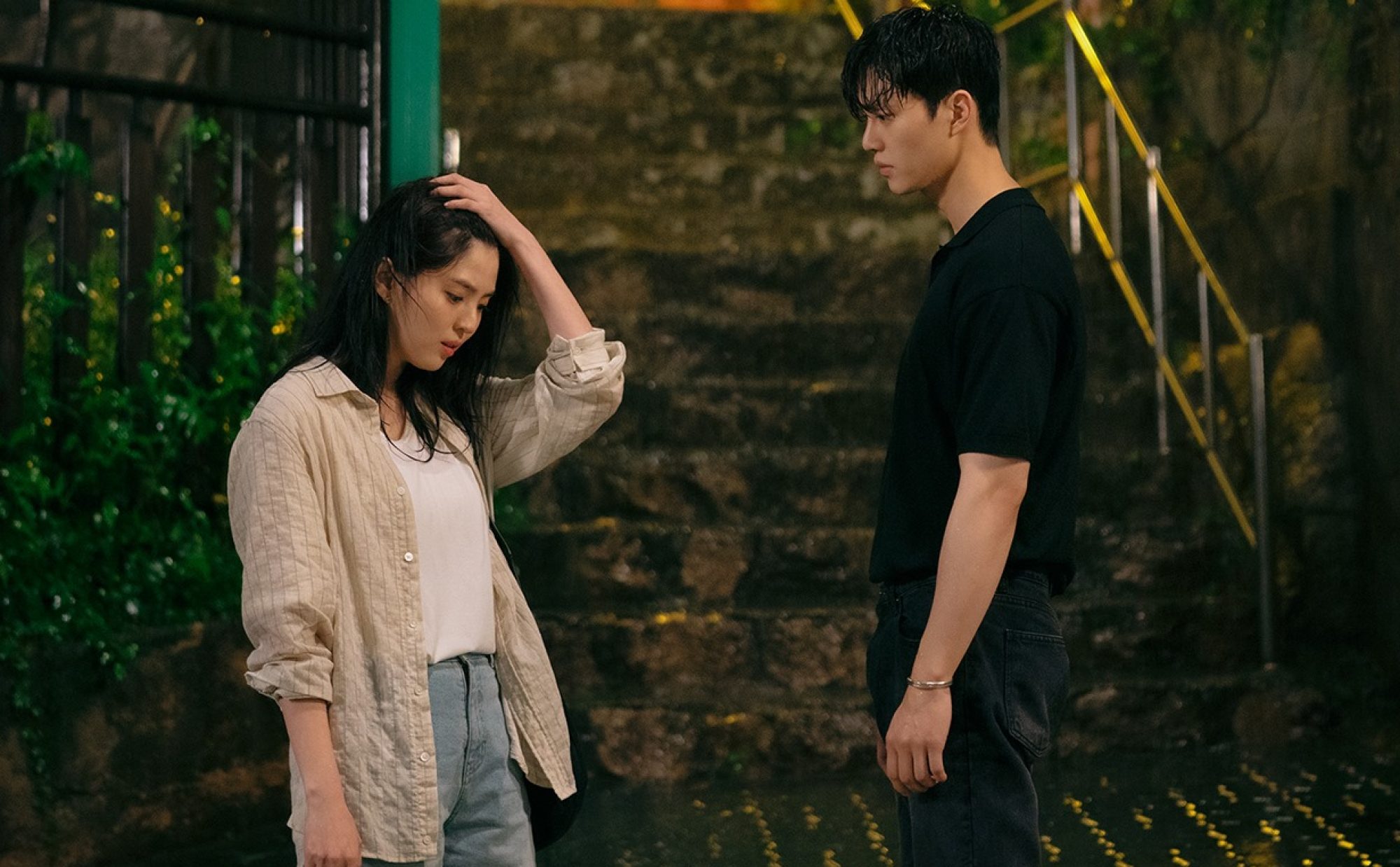 Han (left) and Song in a still from Nevertheless.