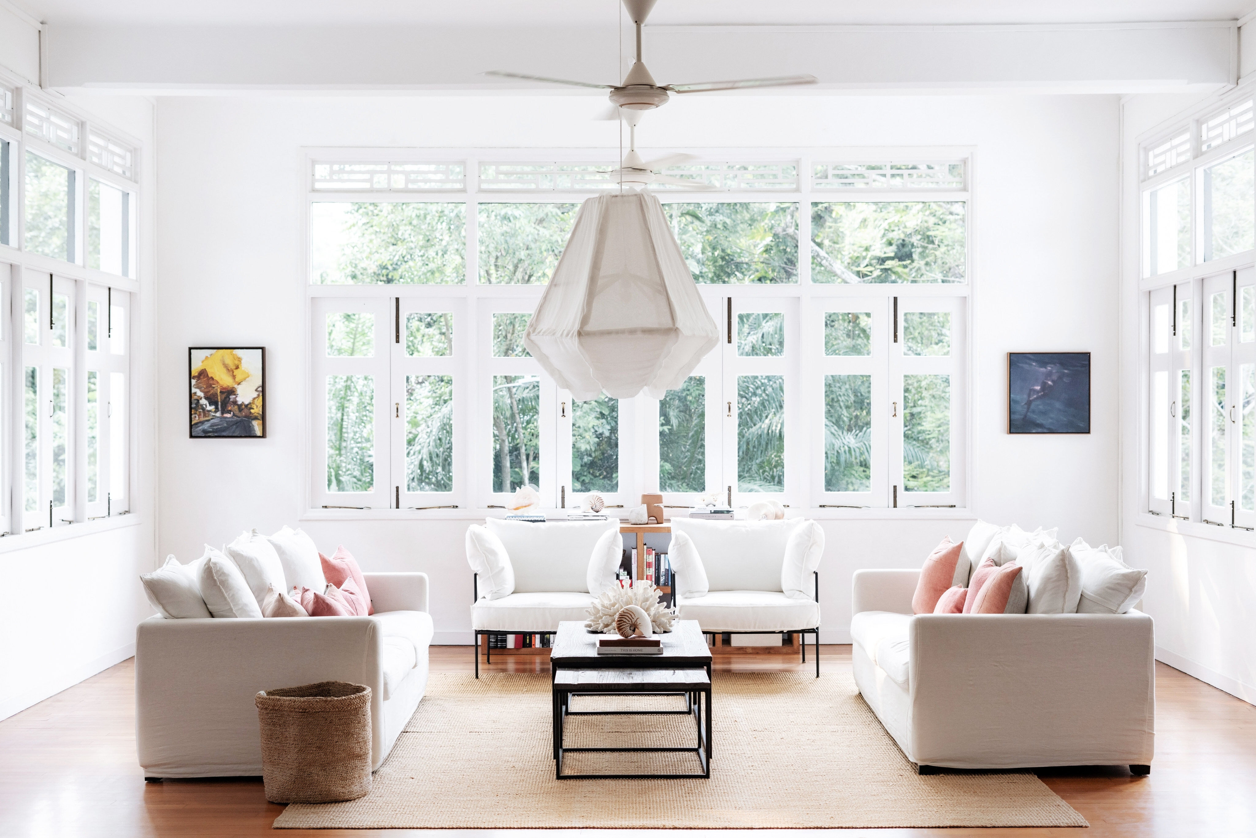 Charlie Cameron took a bare-bones approach when it came to decorating her family’s 6,700 sq ft black-and-white rental home in Singapore. Photo: Charlie Cameron