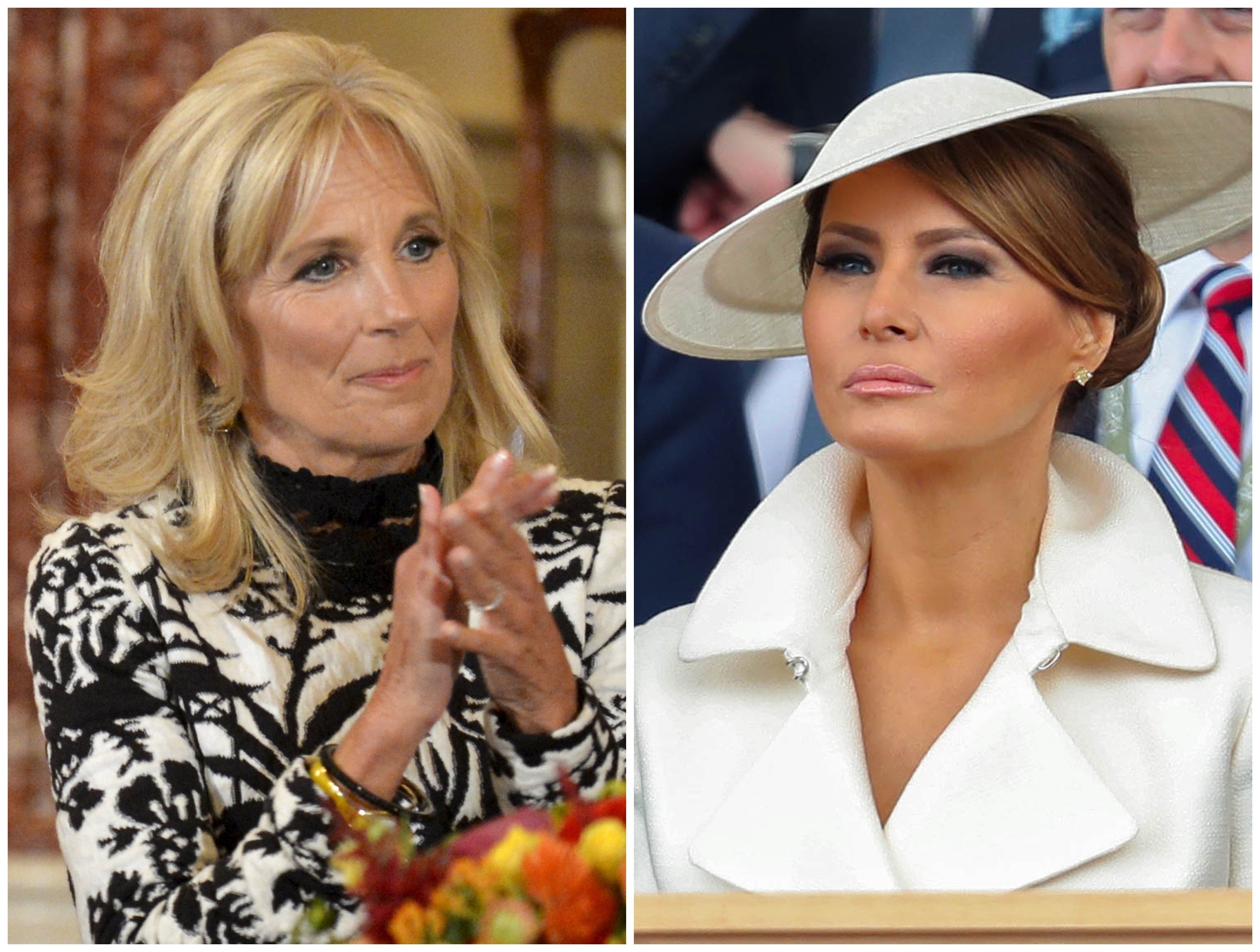 Is Jill Biden hitting back at Melania Trump with her public appearances? Photos: Reuters, AFP