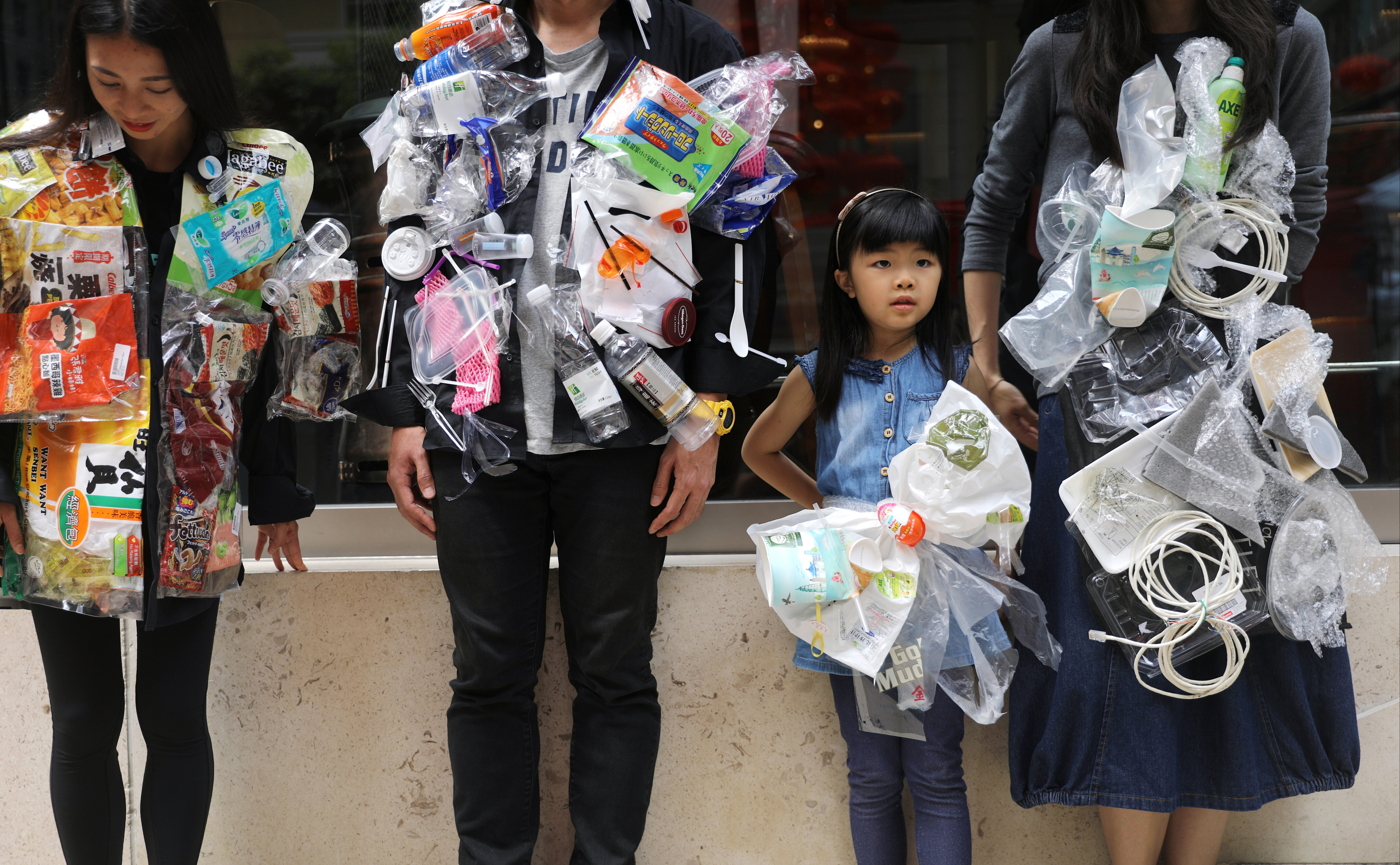 An appeal to end plastic pollution, in Wan Chai, Hong Kong, on April 22, 2018. The last thing we want is to burden future generations with our mess. Photo: Sam Tsang