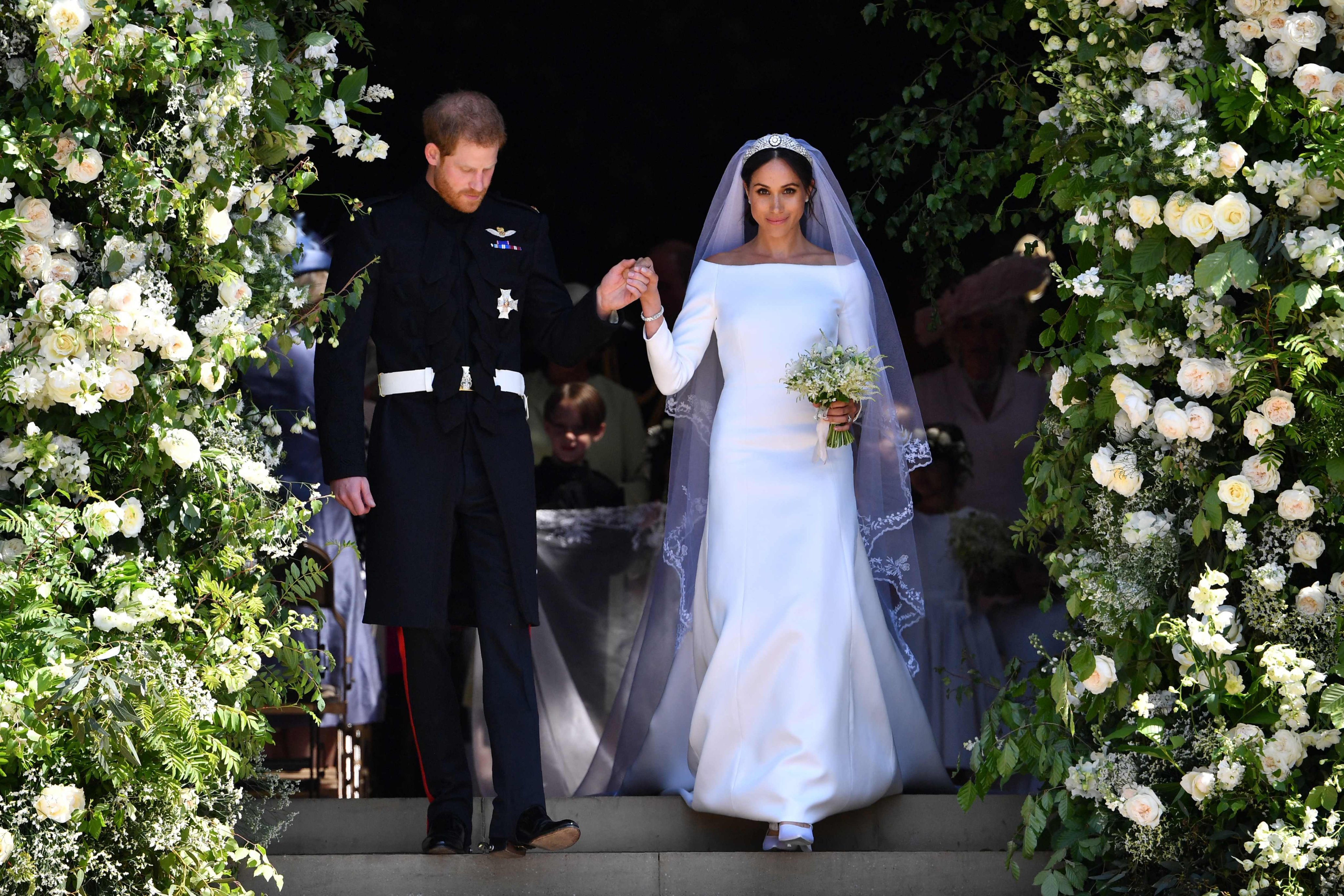 Prince Harry, Duke of Sussex, and his wife Meghan, Duchess of Sussex, on their wedding day. Photo: AFP