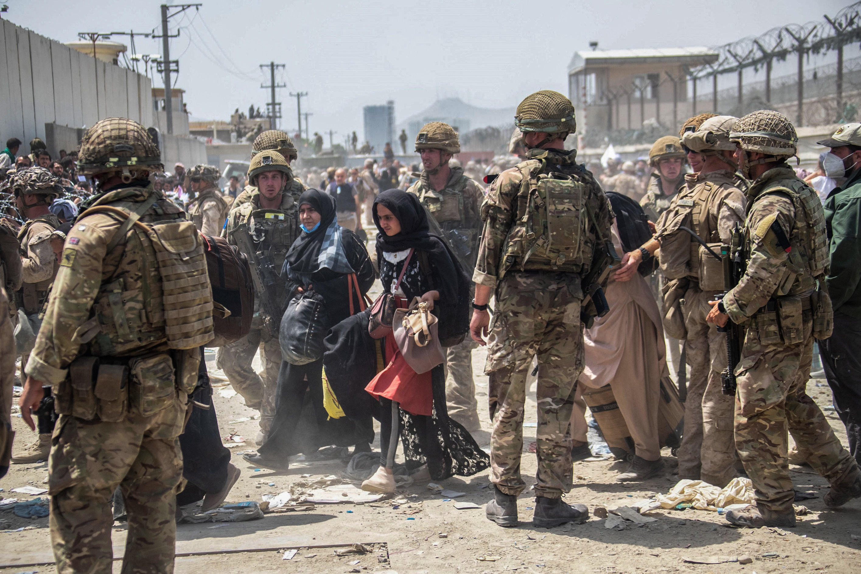 Members of the British and US military take part in the evacuation of personnel from Kabul airport in Afghanistan on August 20. Photo: dpa