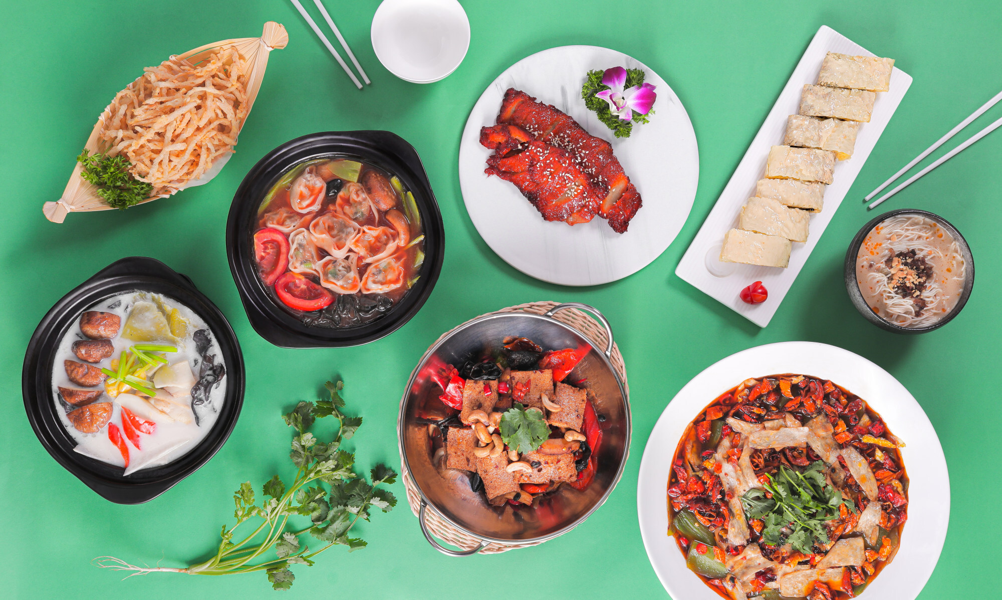 Vegetarian dishes from Veggie King. Photo: Handout