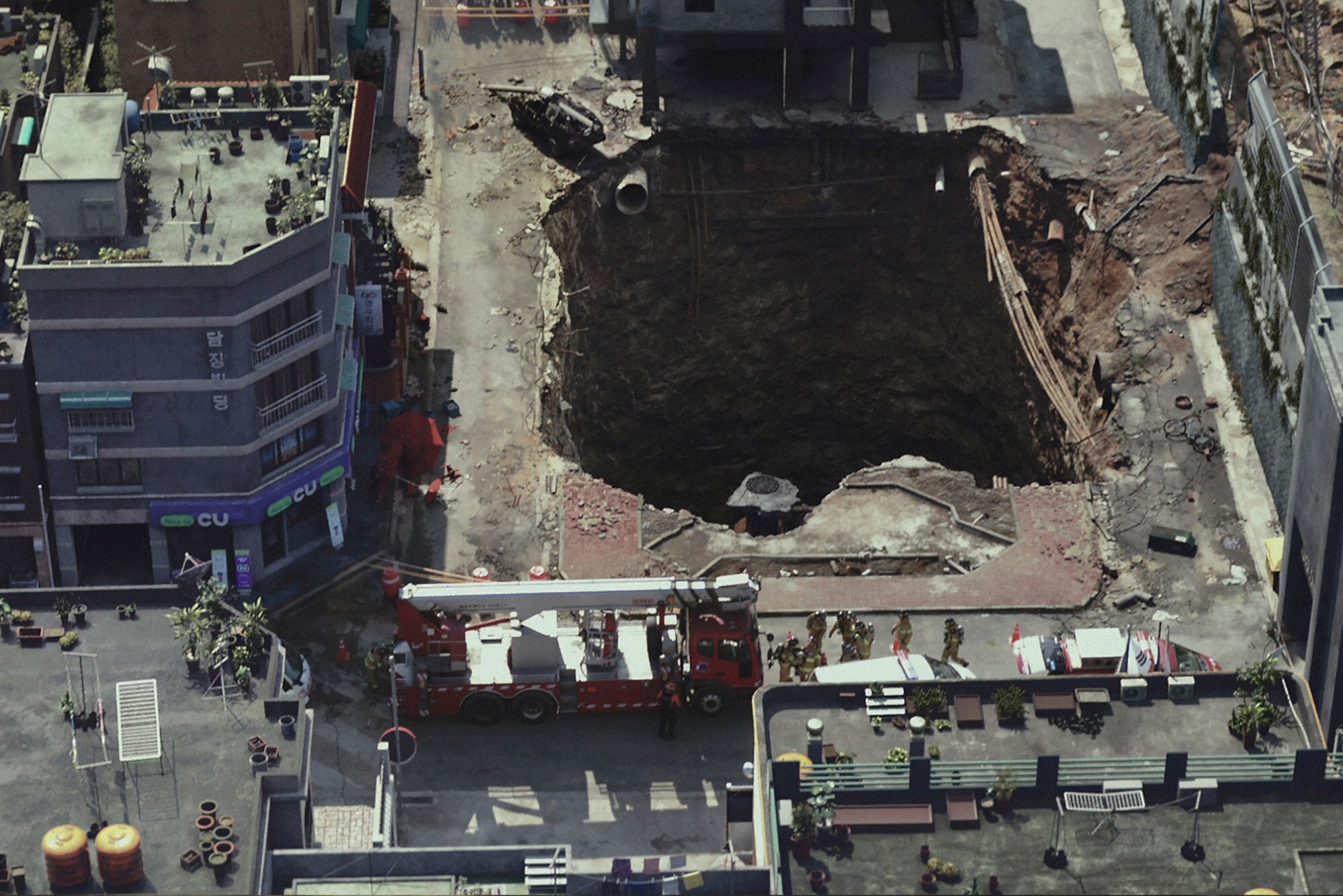 A still from Sinkhole.