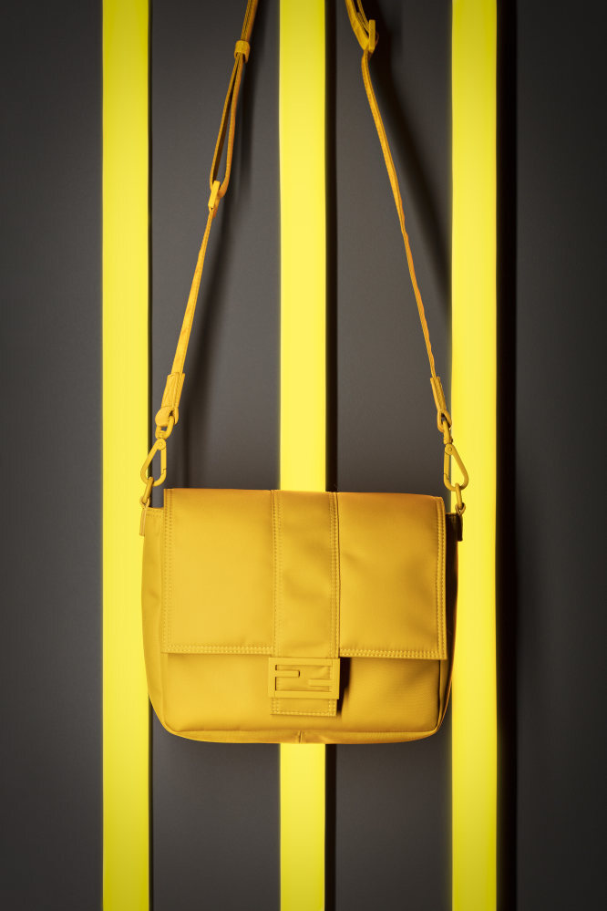 Fendi is releasing a new Baguette messenger bag crafted using fibres regenerated from fishing nets, carpet flooring and other nylon consumer waste products. Photo: Fendi
