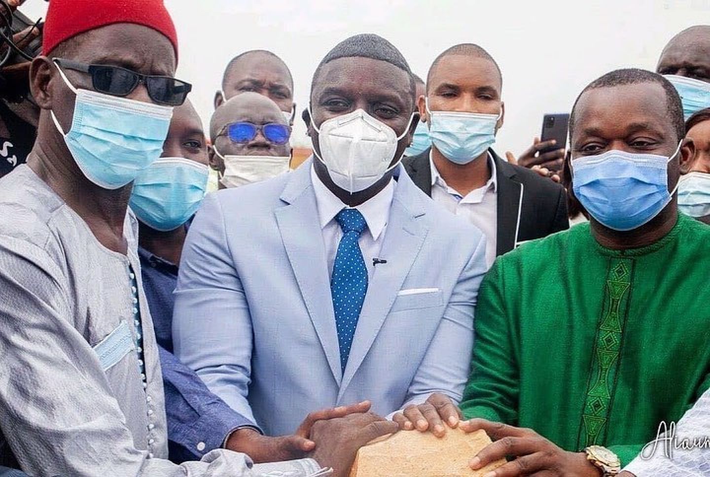Akon attended the ceremony of placing the first stone in Akon City. Photo: @akon/Instagram
