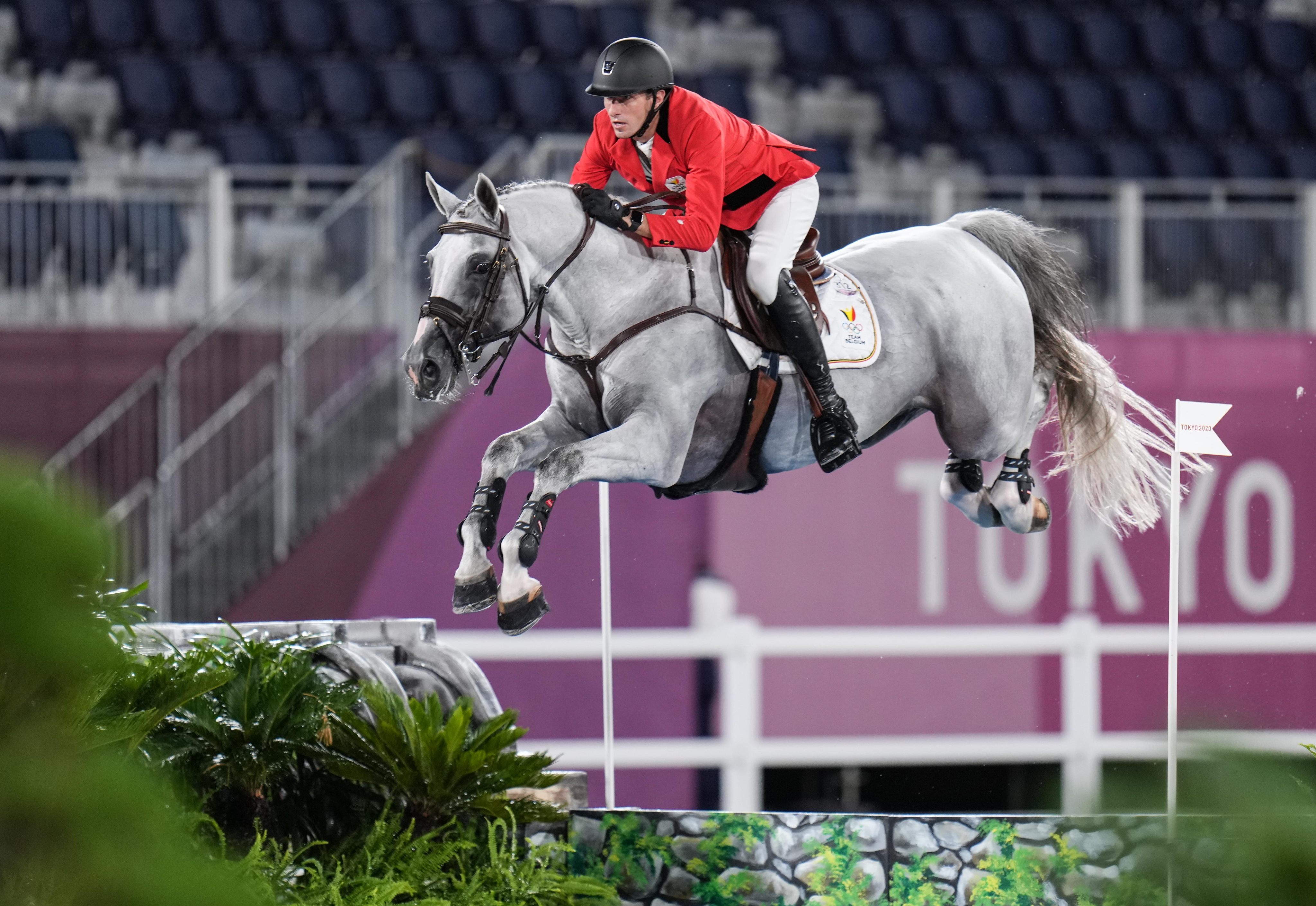 Gregory Wathelet of Belgium, during the show jumping team final at the Tokyo 2020 Olympic Games: one of the equestrian sports that are elite in nature. Photo: Xinhua