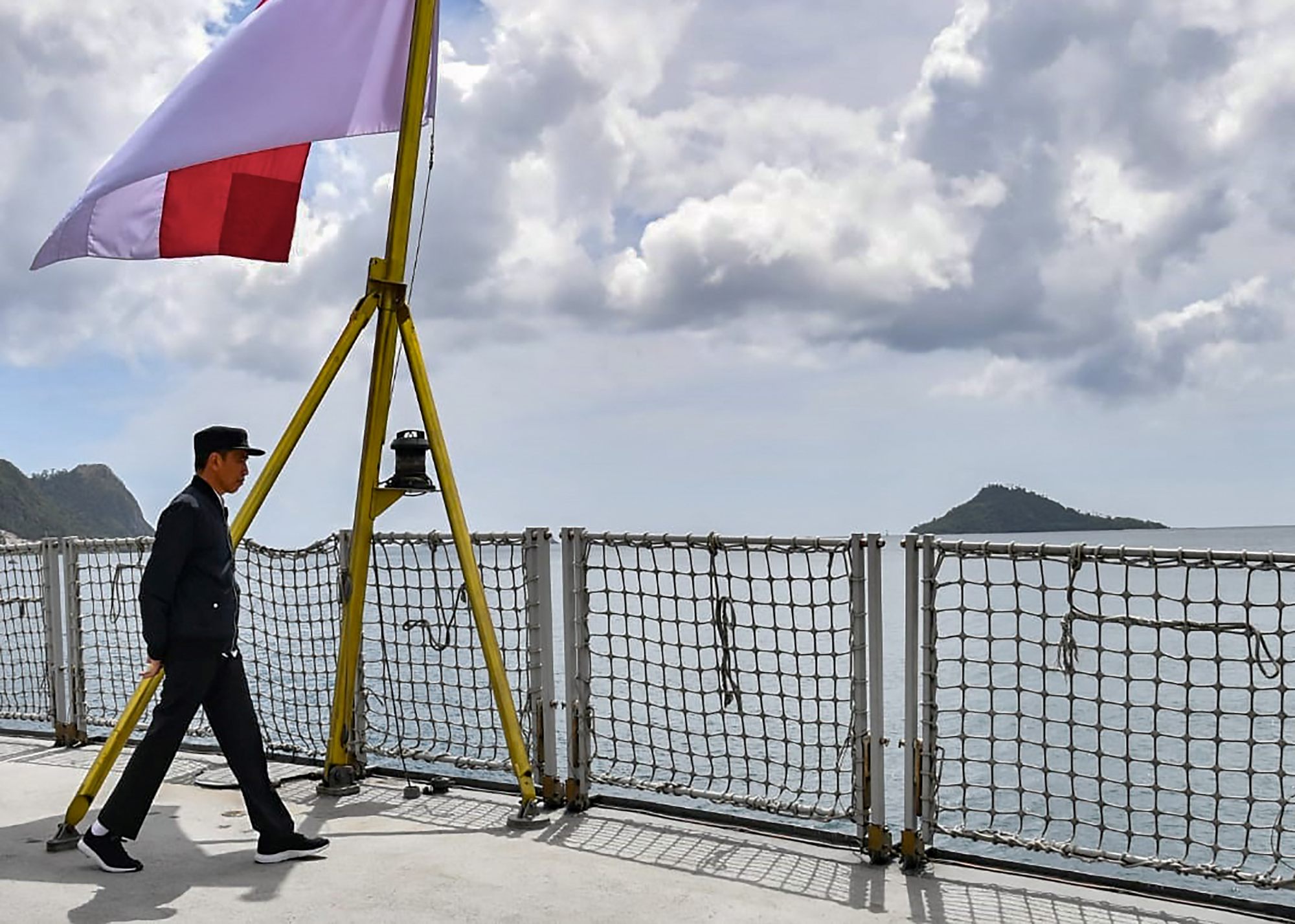 Indonesia’s President Joko Widodo during a 2020 visit to the Natuna Islands, which border the South China Sea. Photo: AFP