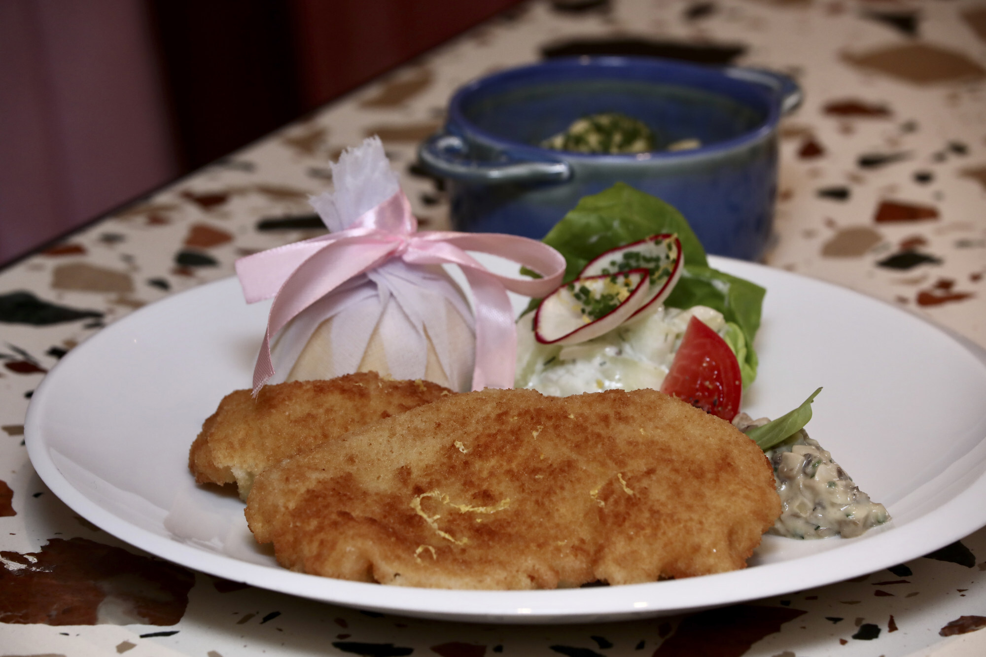 Veal schnitzel at Margo. Photo: Jonathan Wong