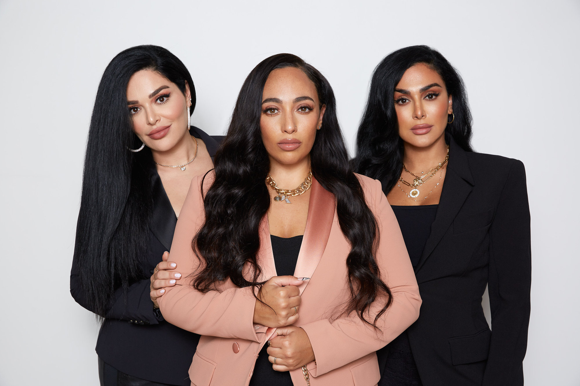 Ketish founder Emaan Abbass (centre) with investors Huda Kattan (right) and Mona Kattan.