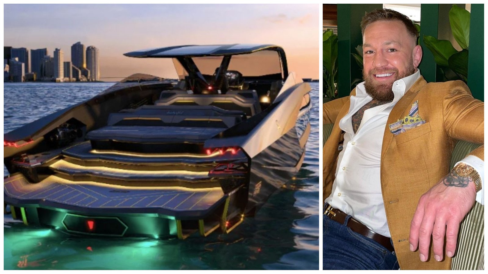 McGregor’s purchase of the Lamborghini yacht has cost him US$3.6 million. Photos: Lamborghini.com, @thenotoriousmma/Instagram