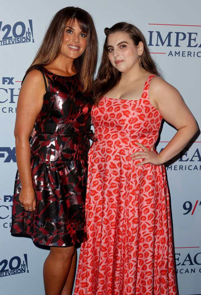 Monica Lewinsky and Beanie Feldstein, who plays Lewinsky in FX’s Impeachment: American Crime Story. Photo: Getty Images/AFP