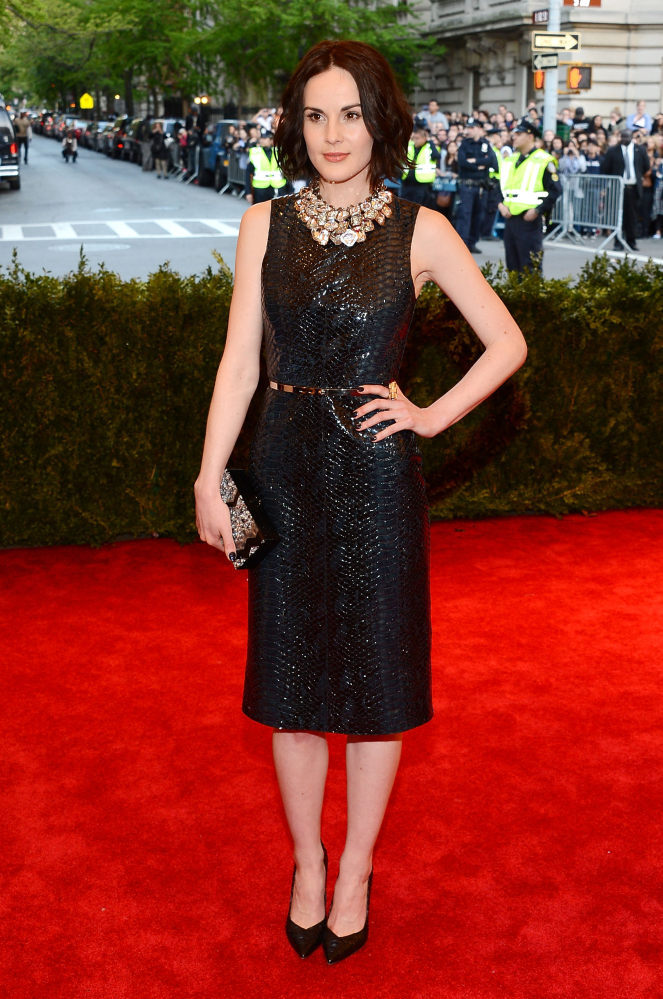 Michelle Dockery at the Met Gala in Burberry in 2013. Photo: Getty Images
