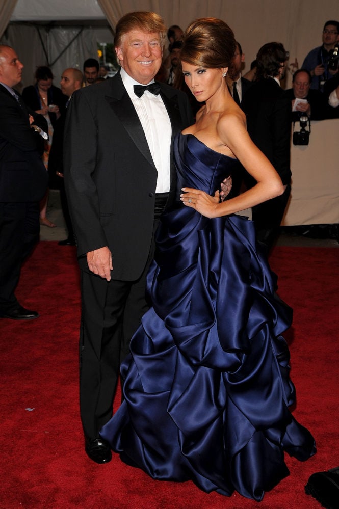 Donald and Melania Trump at the Met Gala in 2010 dressed according to the “American Woman: Fashioning a National Identity” theme. Photo: FilmMagic