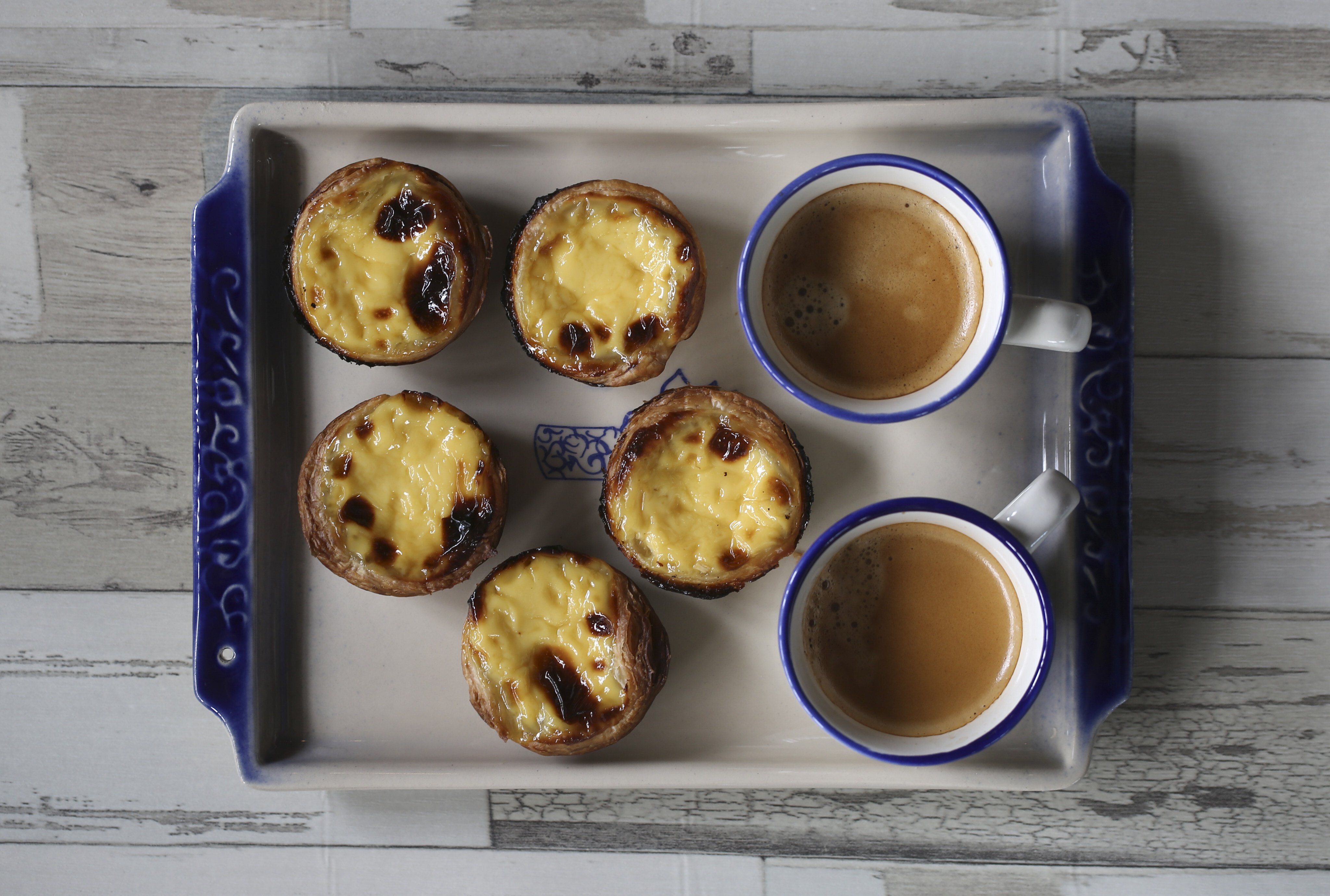 Macanese-style Portuguese egg tarts. Photo: Jonathan Wong