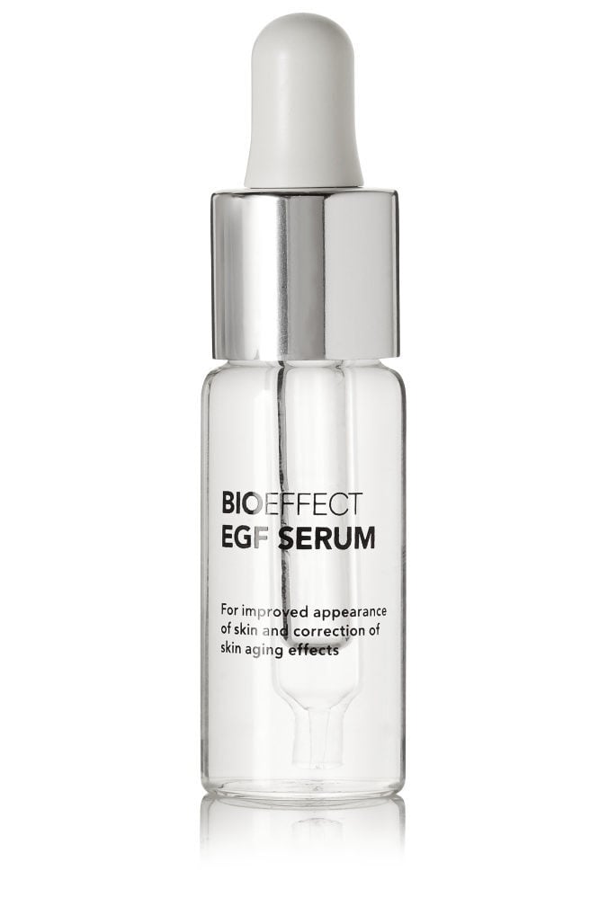 Typically, EGFs can be found in hydrating products like serums, moisturisers and creams, including Bioeffect’s facial serum, available at Net-a-Porter.