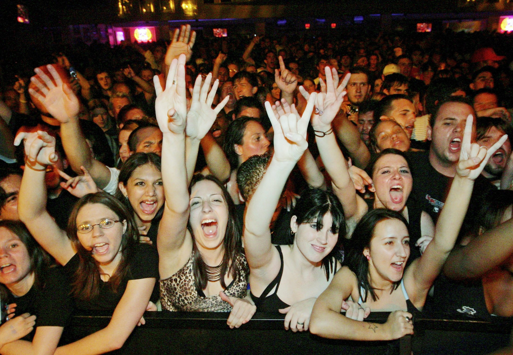 Simpler times? Fans of Papa Roach in 2005. Photo: Getty Images