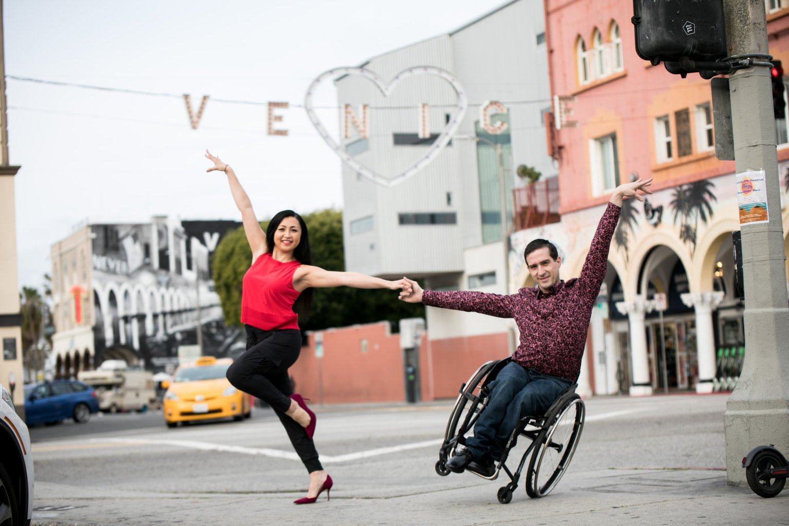 Marisa Hamamoto founded a dance company for anyone, disabled or able-bodied, six years ago. She is pictured with Piotr Iwanicki, a member of the company, Infinite Flow. Photo: Infinite Flow