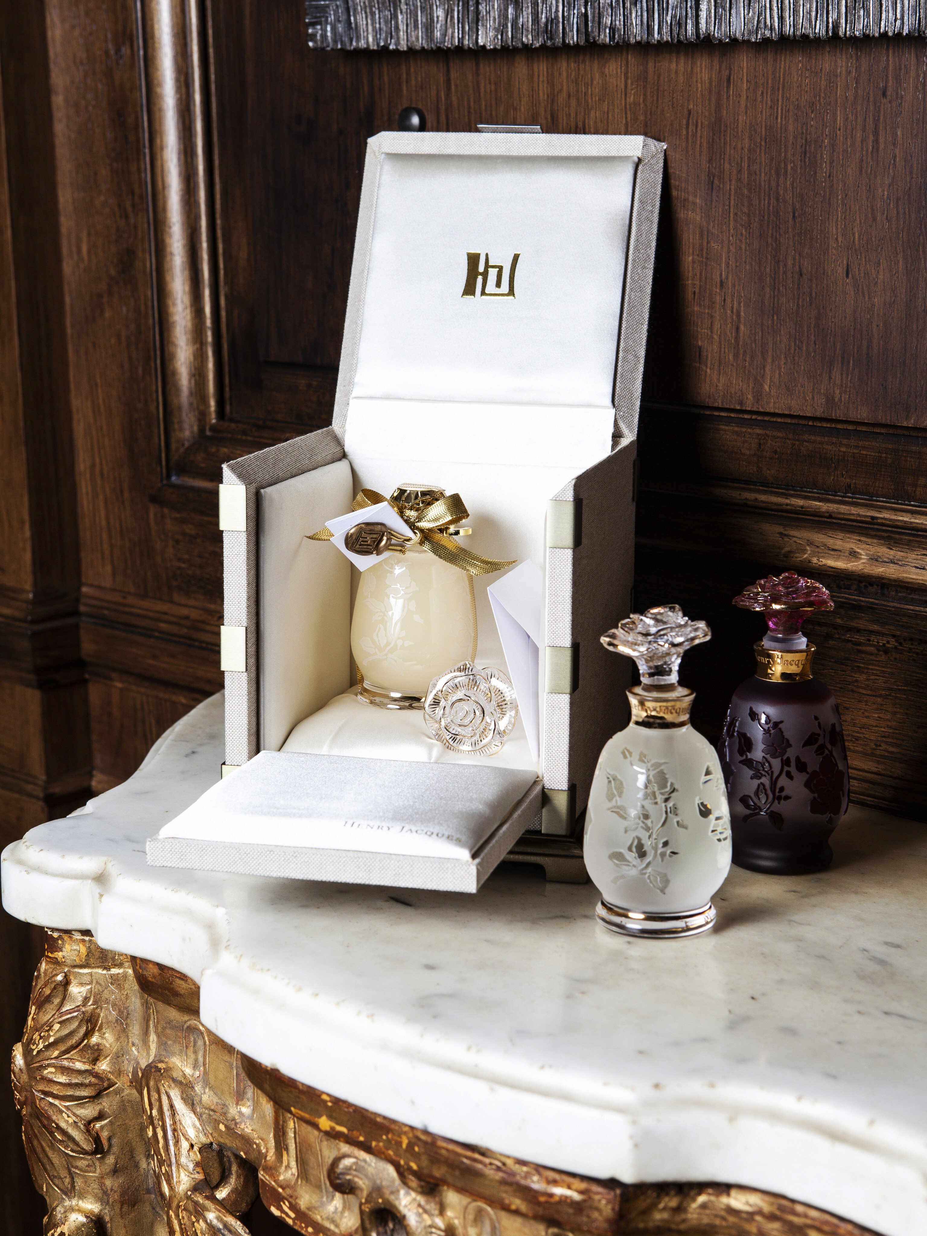 Henry Jacques’ limited edition Couture Collection presents fragrances in ornate flacons. Photos: Handouts