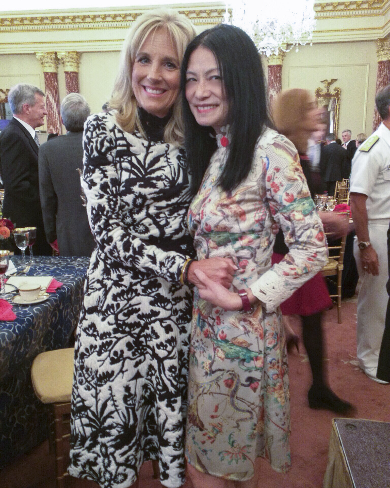 Vivienne Tam and Jill Biden at a luncheon honouring Chinese President Xi Jinping at the US State Department in 2015.