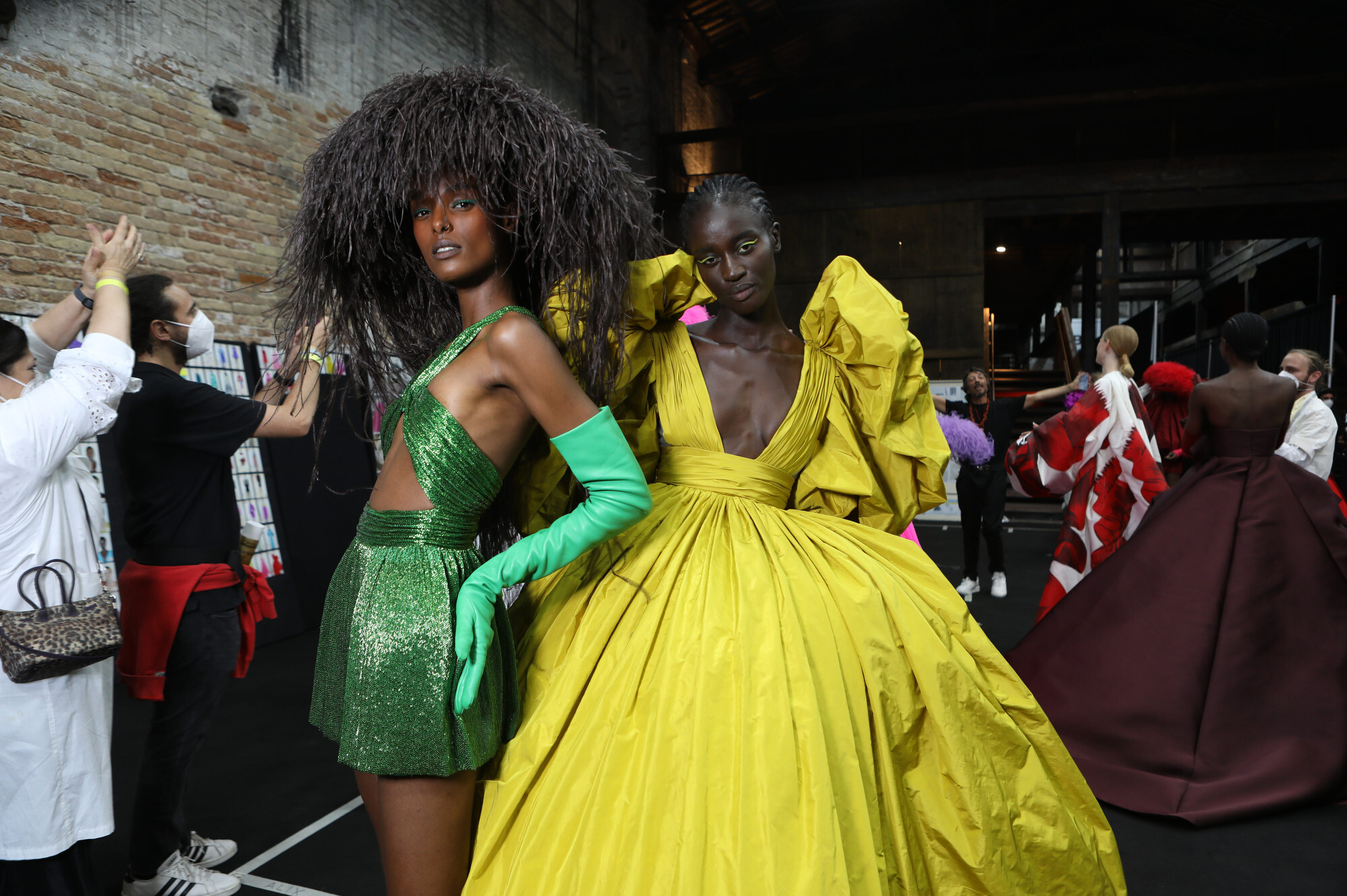 Brightly coloured looks from the Valentino autumn/winter 2021 couture collection. 