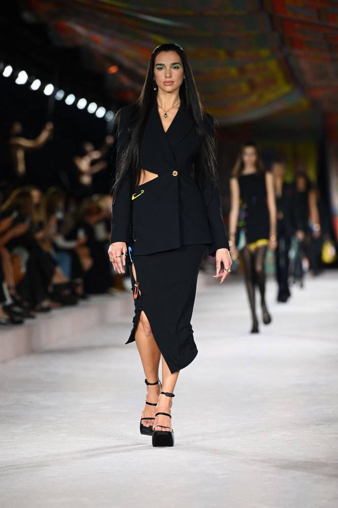 Bella Hadid walks the runway at the Versace show during Milan Fashion Week,  Spring/Summer 2020