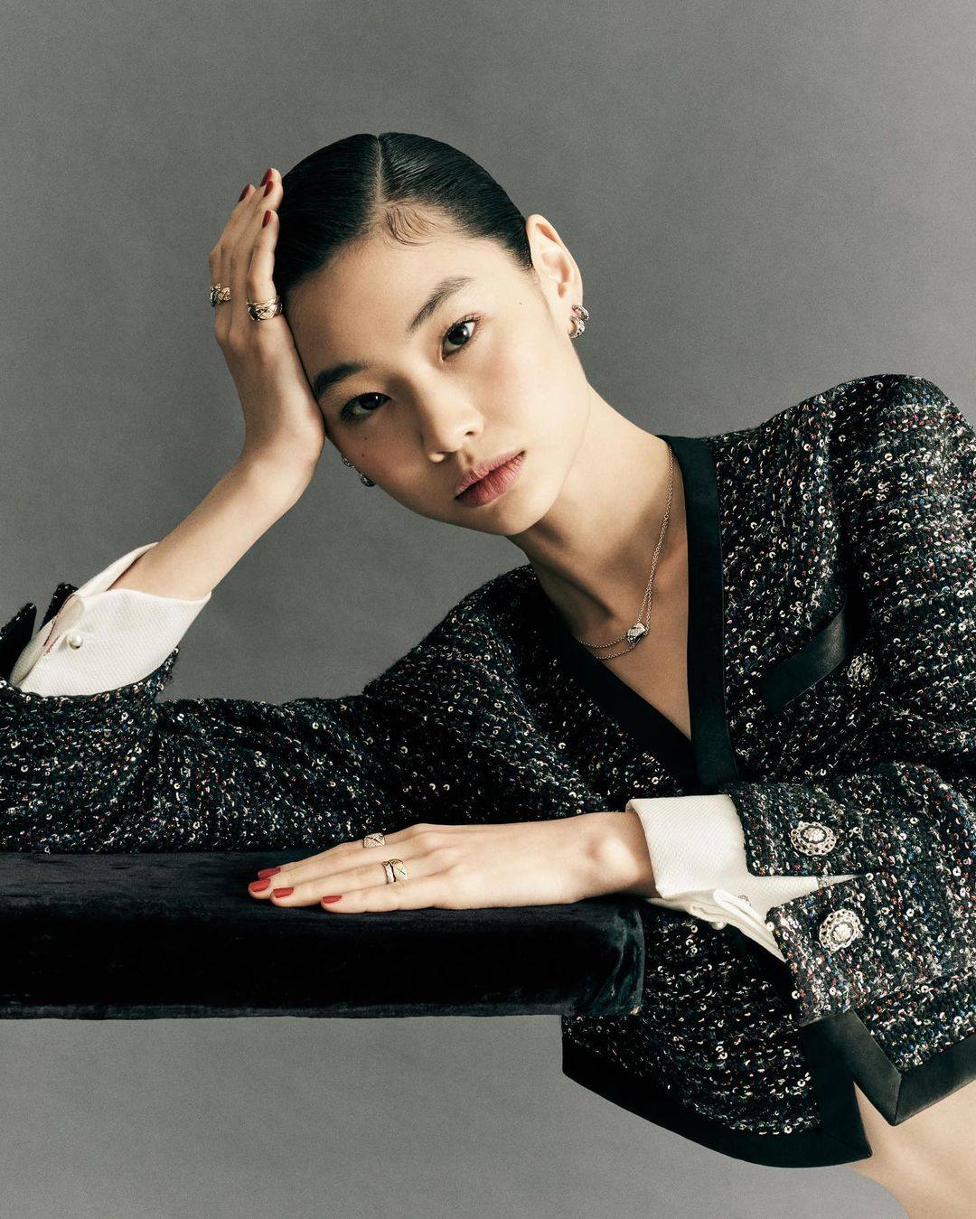 Netflix’s Squid Game star Jung Ho-yeon wearing Chanel. Photo: @hoooooyeony/Instagram