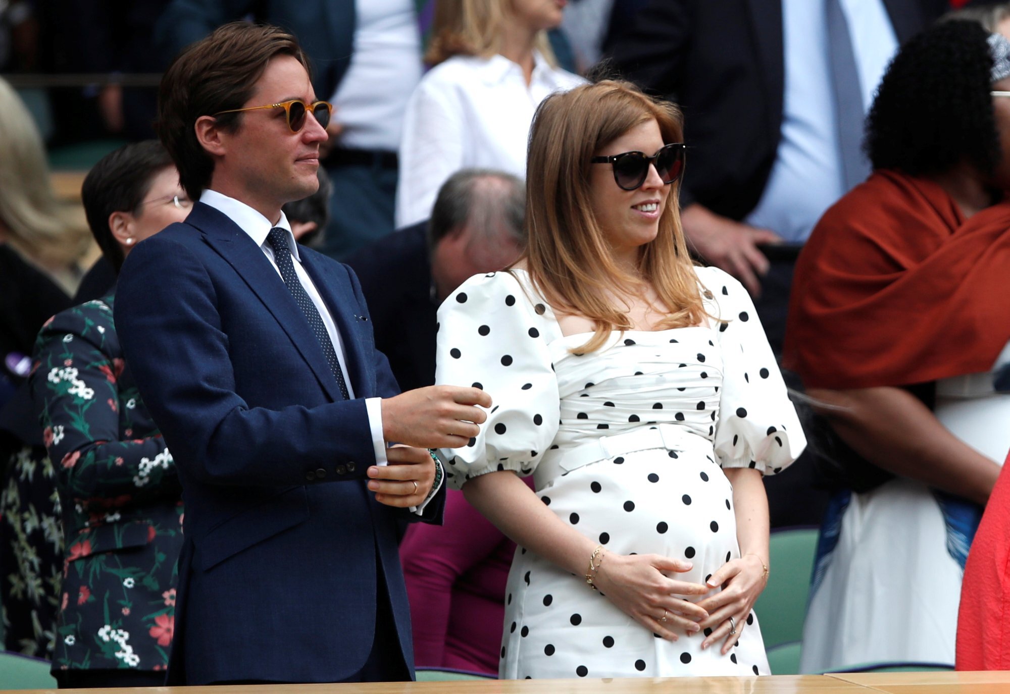 Britain’s Princess Beatrice and her husband Edoardo Mapelli Mozzi in the royal box on centre court at Wimbledon, in July this year. Photo: Reuters