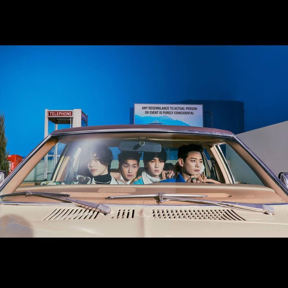 A frame from Shinee’s video for Don’t Call Me. Photo: @lm_____ltm/Instagram