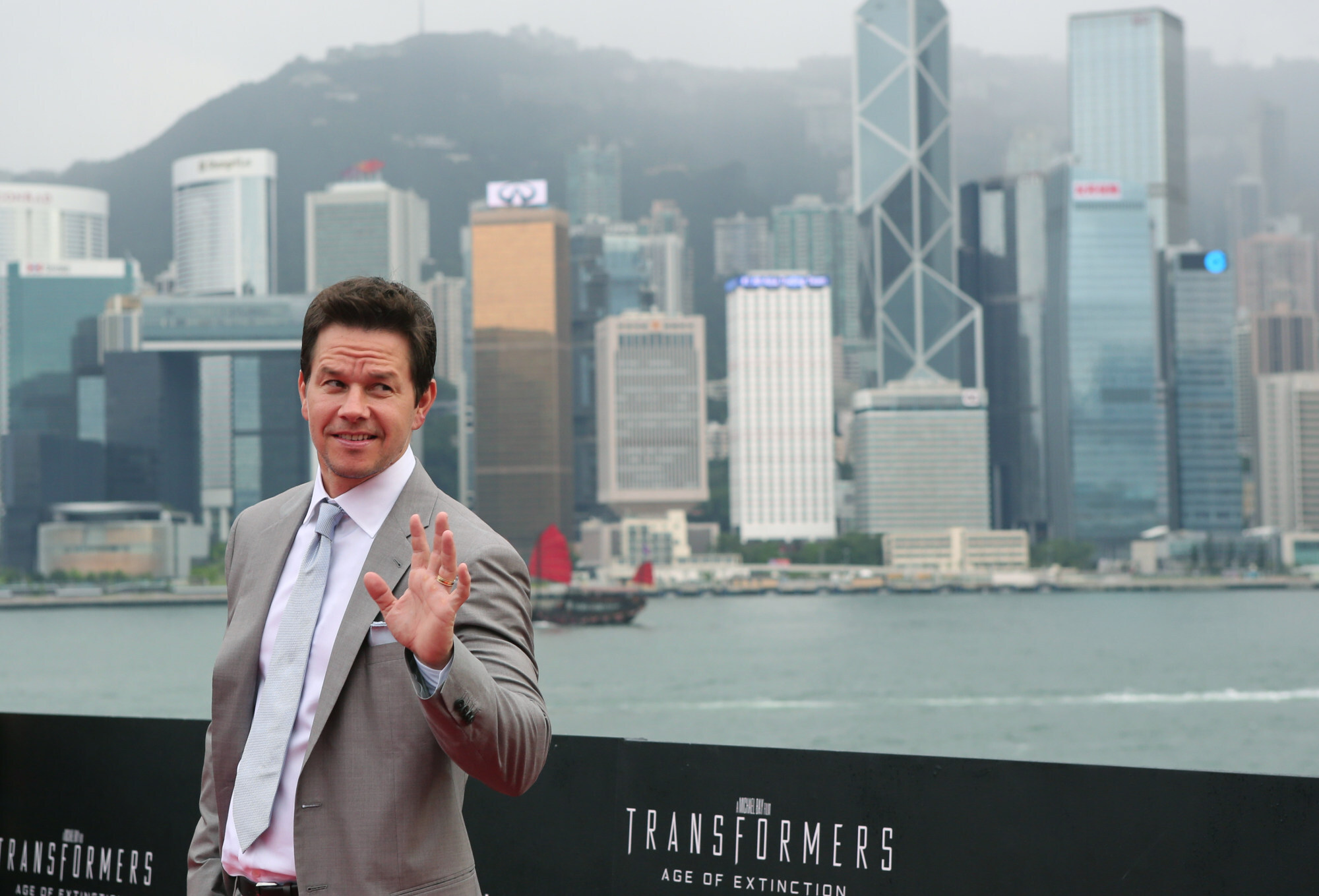 Mark Wahlberg at the world premiere of Transformers: Age of Extinction, at the Cultural Centre in Tsim Sha Tsui, Hong Kong, in 2014. Photo: Felix Wong