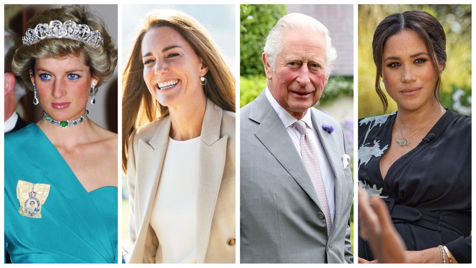 What can we learn about Princess Diana, Kate Middleton, Prince Charles, Meghan Markle and other British royals from their handwriting styles? Photos: Getty Images; @Sapphireblues3/Twitter, PA, @oprahdaily/Instagram