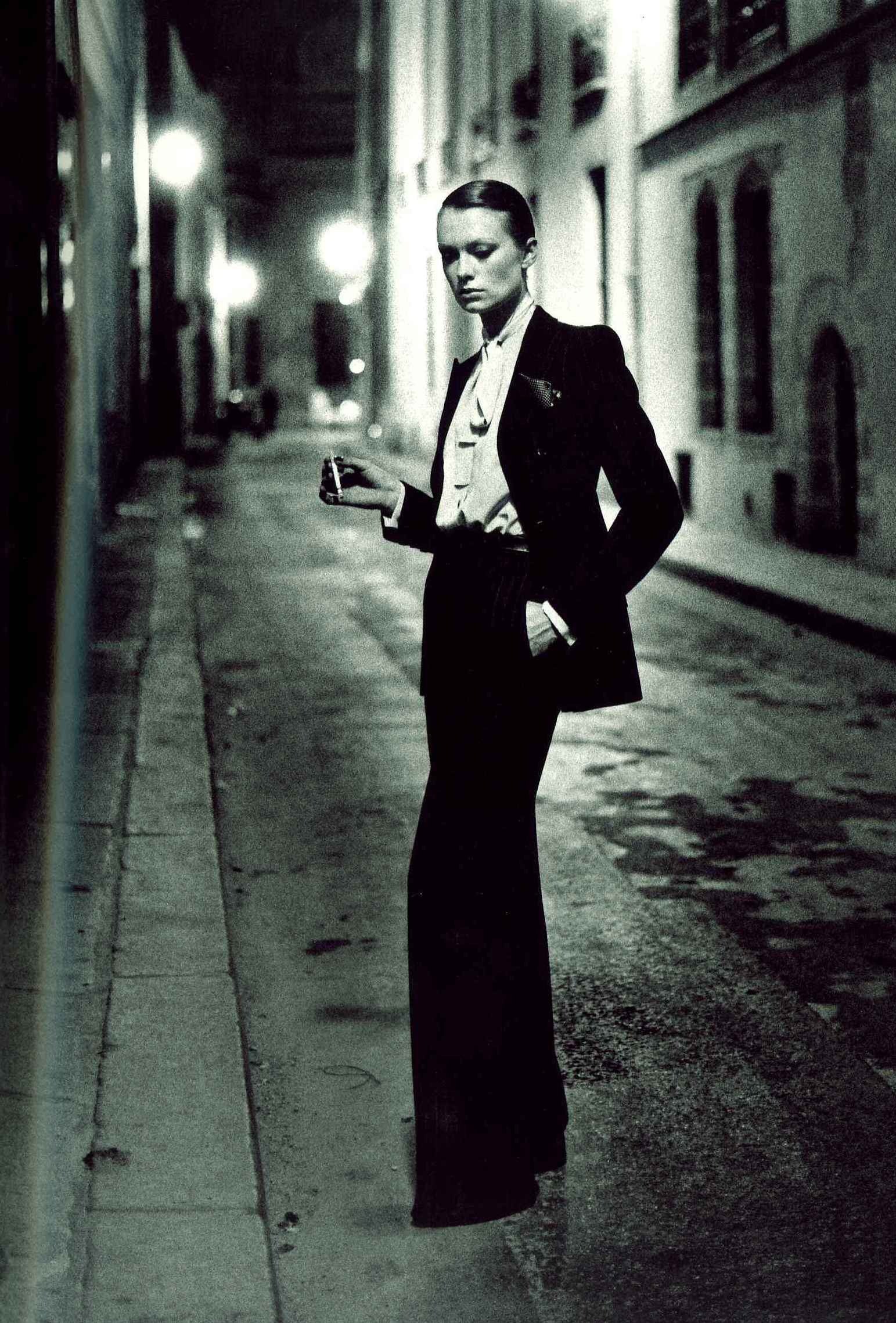 Yves Saint Laurent’s Le Smoking, one of the most famous of all women’s designs, was inspired by the men’s tuxedo. Photo: Handout