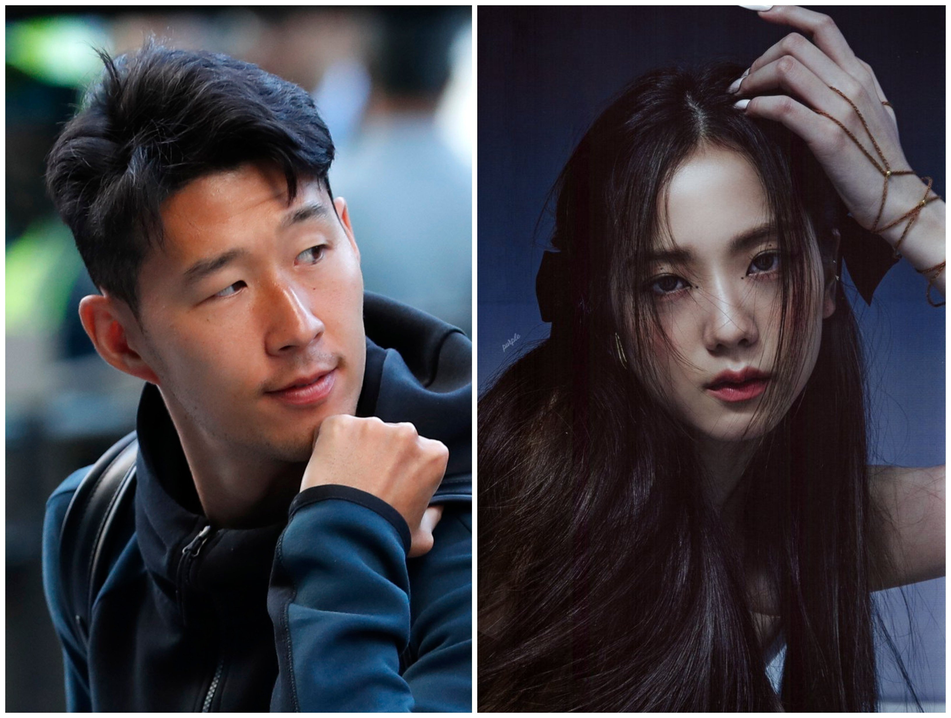 Are two of South Korea’s biggest and most internationally recognisable stars dating? English Premier League footballer Son Heung-min and Jisoo of K-pop band Blackpink. Photos: AP, YG Entertainment
